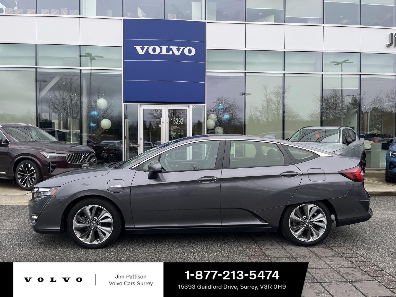 Discover the perfect balance of efficiency and comfort with this 2019 Honda Clarity Plug-In Hybrid, now available at Jim Pattison Volvo Cars Surrey. Finished in Modern Steel Metallic, this stylish and eco-friendly sedan has only 43,500 km on the odometer, offering a nearly new driving experience.

Powered by a 1.5L Atkinson-cycle engine paired with an electric motor, the Clarity delivers an impressive all-electric range of up to 76 km, with seamless hybrid switching for longer journeys. Its aerodynamic design, LED lighting, and sleek body lines enhance both efficiency and curb appeal.

Inside, youll find a spacious and tech-forward cabin featuring premium materials, a user-friendly infotainment system with Apple CarPlay and Android Auto, heated front seats, and a dual-zone climate control system. Hondas renowned safety suite includes adaptive cruise control, lane-keeping assist, and collision mitigation braking, ensuring confidence on the road.

With its advanced plug-in hybrid technology and low mileage, this 2019 Honda Clarity is the ideal choice for drivers seeking sustainability without compromise. Visit Jim Pattison Volvo Cars Surrey today for a test drive!Price does not include $595 documentation, $695 used car finance placement fee or taxes. D#30601