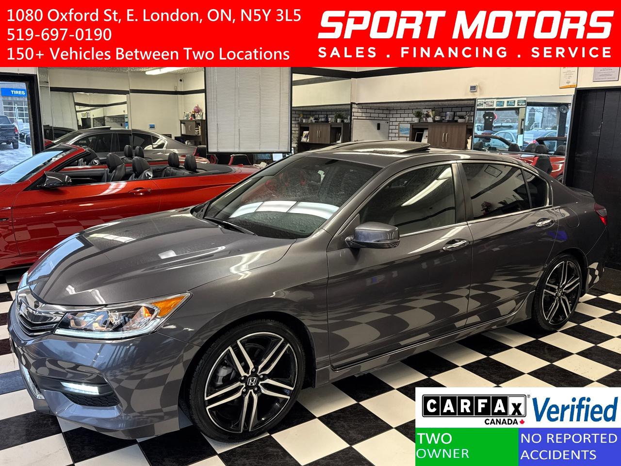 Used 2016 Honda Accord Sport+Leather+Roof+ApplePlay+CLEAN CARFAX for sale in London, ON