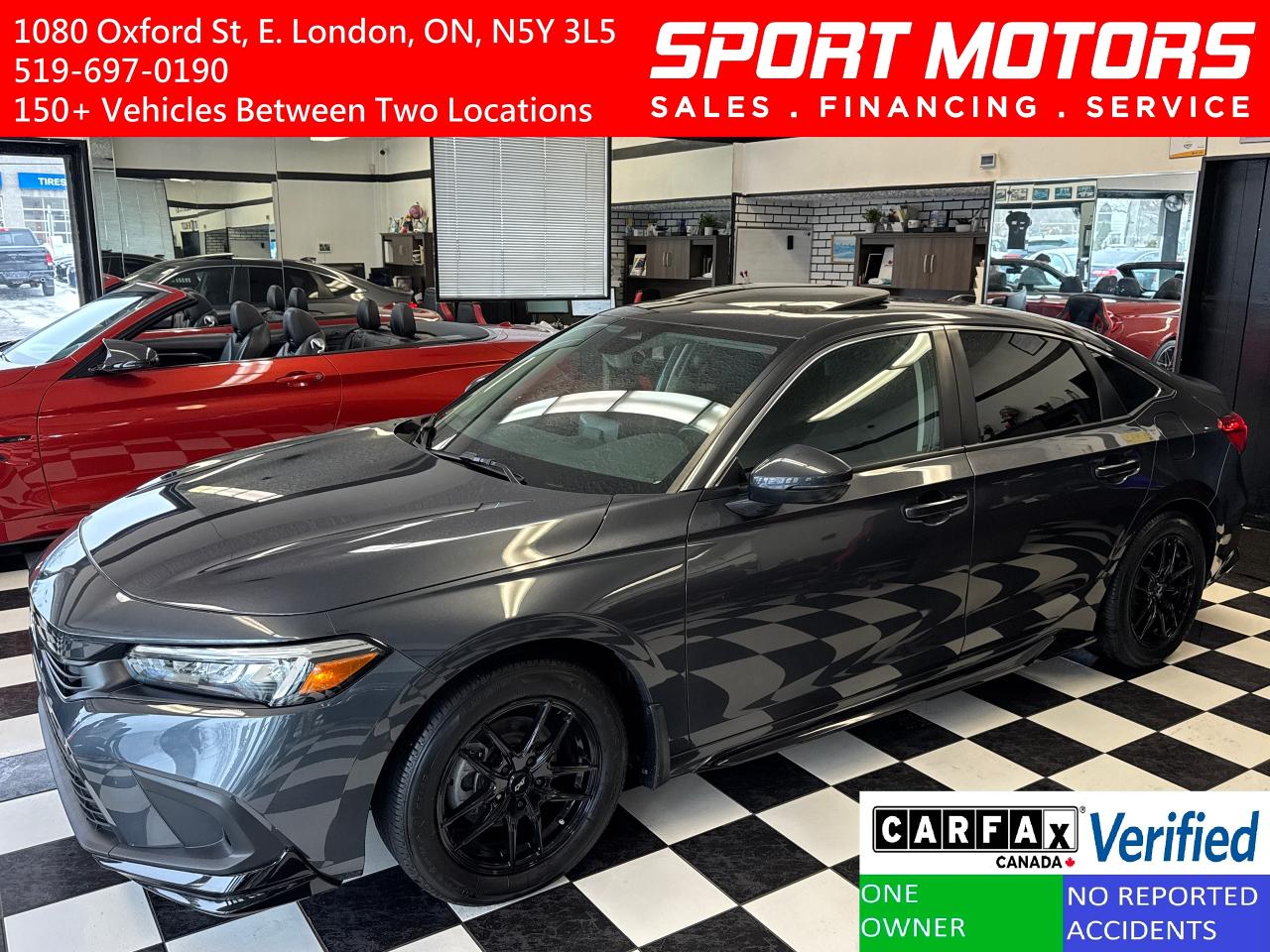 Used 2022 Honda Civic EX+Roof+RMT Start+Adaptive Cruise+CLEAN CARFAX for sale in London, ON