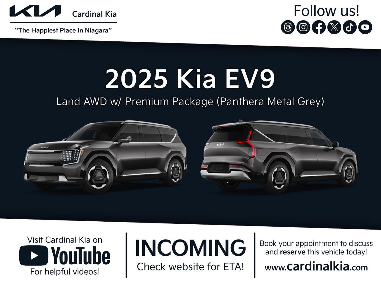 New 2025 Kia EV9 Land w/ Premium Package for sale in Niagara Falls, ON