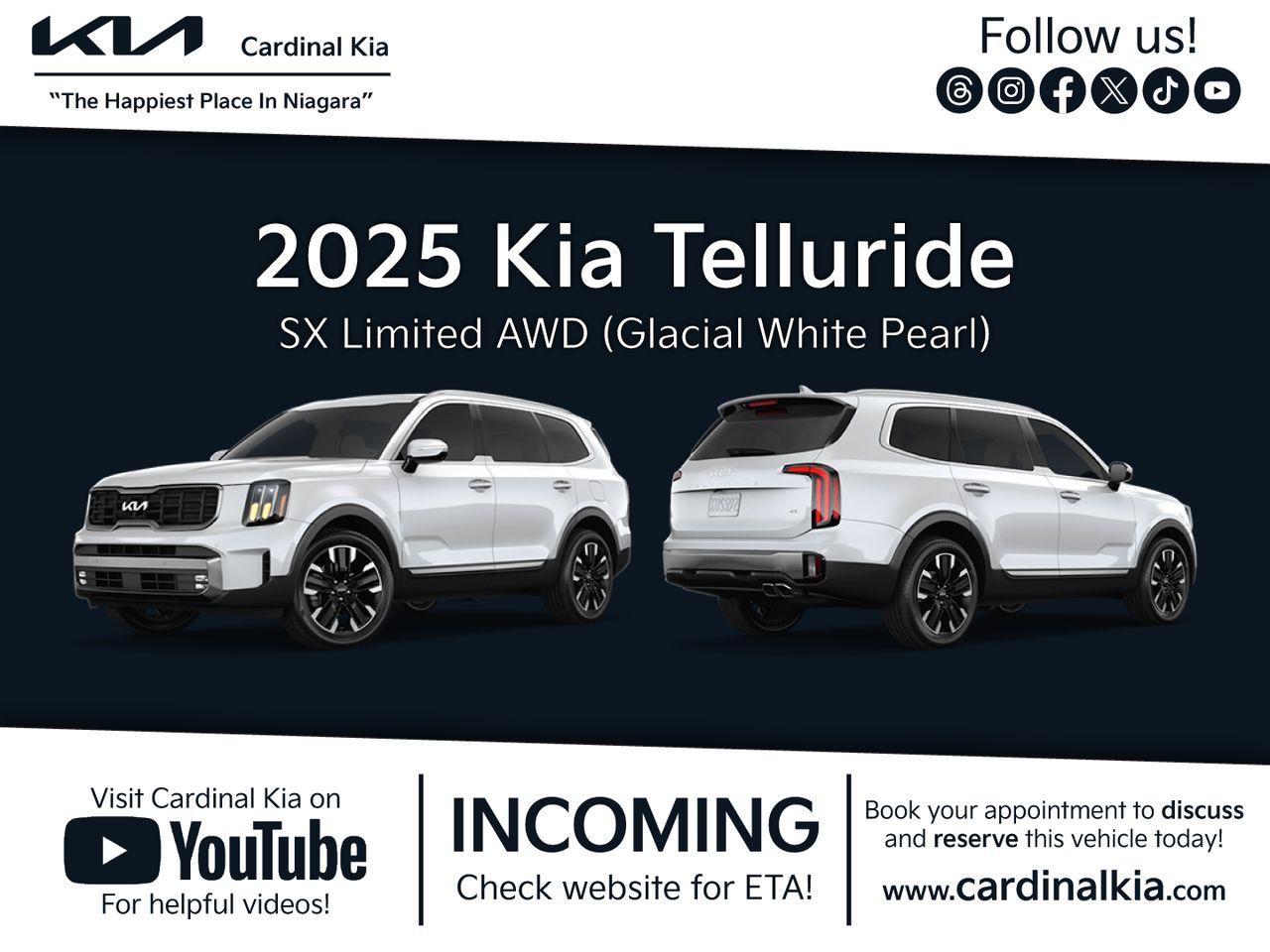 New 2025 Kia Telluride SX Limited - Black for sale in Niagara Falls, ON