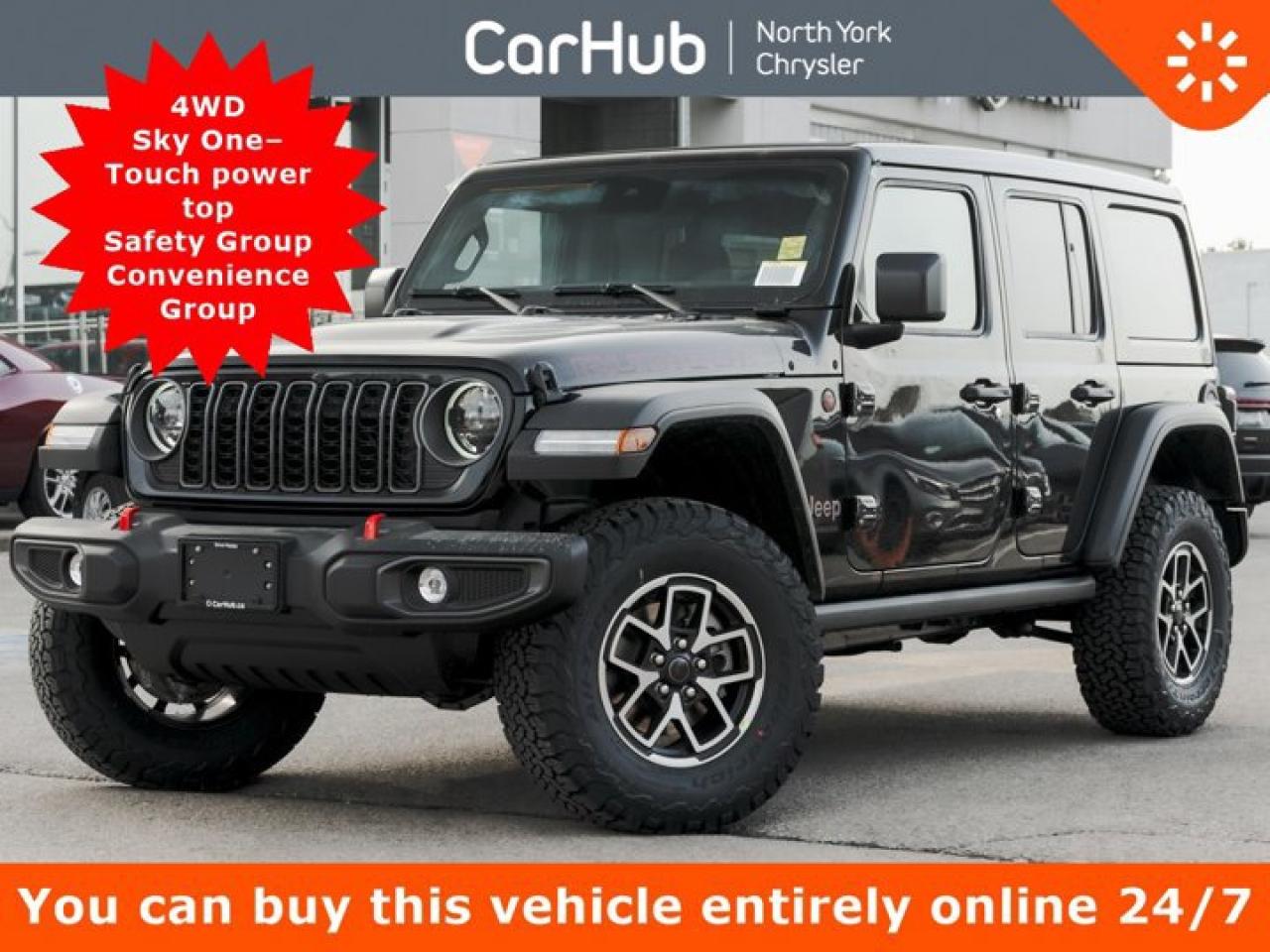 New 2025 Jeep Wrangler Rubicon 4WD Sky OneTouch power top Safety Group  Convenience Group for sale in Thornhill, ON