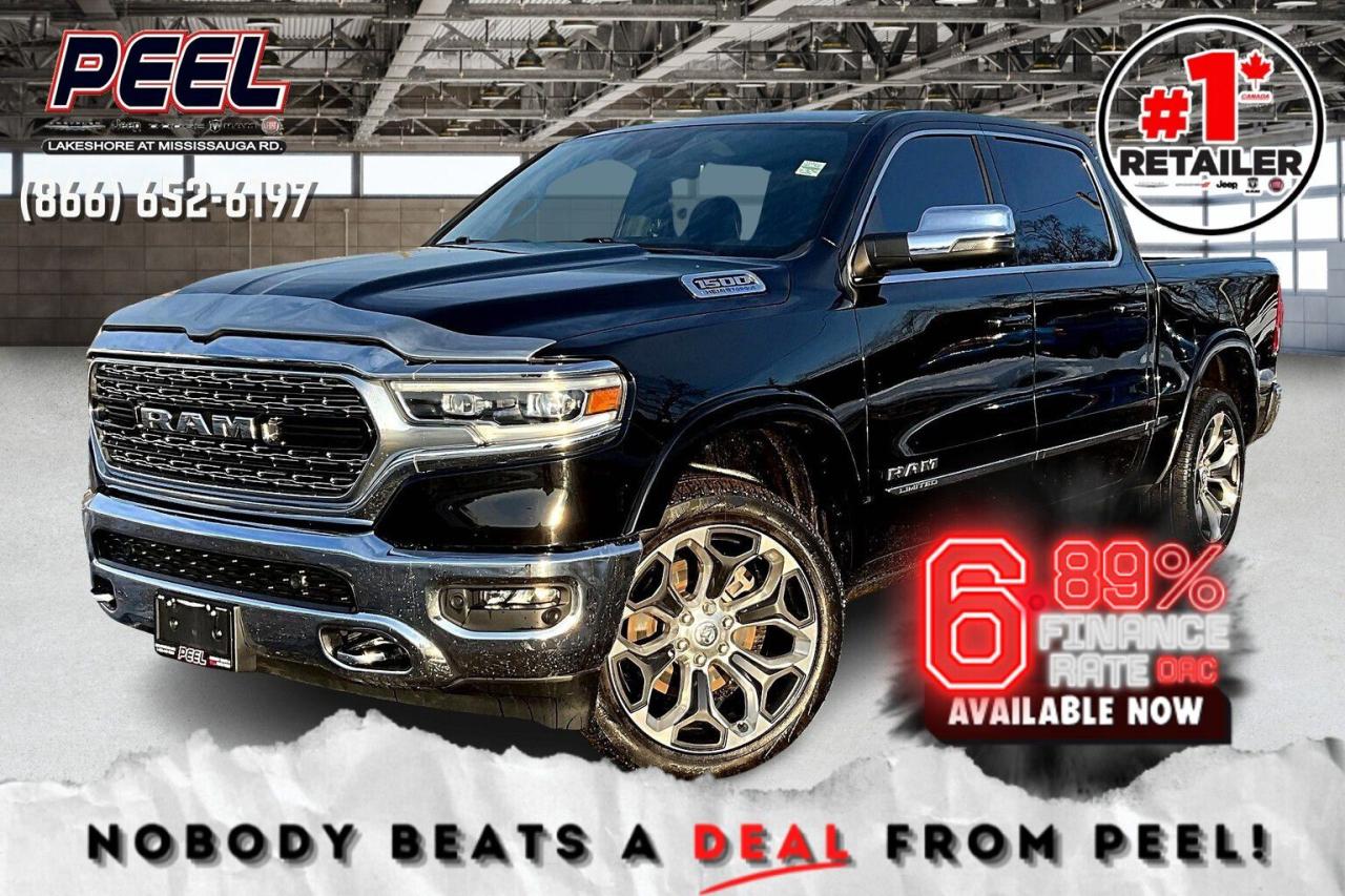 *6.89% promotional interest rate available on approved credit and qualifying vehicles (2022-2025 Preowned Vehicles and demos).  COME SEE WHY NOBODY BEATS A DEAL FROM PEEL! Your Source for ALL make and models used cars and trucks. Canadas #1 Stellantis Retailer for 9 years & counting!!

2023 Ram 1500 Limited Crew Cab 4X4 | 5.7L V8 w/ eTorque | Diamond Black Crystal Pearl | Heated & Ventilated Premium Leather Seats | Heated Steering Wheel | Remote Start | Uconnect 12" Touchscreen Display w/ Navigation | Apple CarPlay & Android Auto | 9-speaker Alpine Audio System | Forward Collision Warning | Blind Spot Monitoring | Park-sense Front & Rear Parking Sensors | Class IV Hitch Receiver | 3.92 Rear Axle Ratio | Trailer Brake Control | 124.9L Fuel Tank | Anti-spin Differential Rear Axle | 22x9 Polished Aluminum Wheels

One Owner Clean Carfax

The pinnacle of luxury and capability, this 2023 Ram 1500 Limited Crew Cab 4X4 delivers premium refinement with the power to handle any job. Under the hood, the 5.7L HEMI V8 with eTorque provides exceptional towing strength and efficiency, paired with a 3.92 Rear Axle Ratio, Anti-Spin Differential, Trailer Brake Control, and a massive 124.9L Fuel Tank for extended range. Finished in Diamond Black Crystal Pearl, this Limited stands out with 22 Polished Aluminum Wheels and an unmistakably bold presence. Inside, the Heated & Ventilated Premium Leather Seats, Heated Steering Wheel, and Remote Start ensure first-class comfort in any season. The Uconnect 12 Touchscreen with Navigation, Apple CarPlay & Android Auto, and a 9-Speaker Alpine Audio System provide cutting-edge technology and an immersive driving experience. Safety is top-tier with Forward Collision Warning, Blind Spot Monitoring, and Park-Sense Front & Rear Parking Sensors, giving you confidence on every drive. With a One Owner Clean Carfax, this Ram 1500 Limited is the ultimate blend of luxury, power, and advanced technologydont miss this rare opportunity to own the best in the lineup!
______________________________________________________

Engage & Explore with Peel Chrysler: Whether youre inquiring about our latest offers or seeking guidance, 1-866-652-6197 connects you directly. Dive deeper online or connect with our team to navigate your automotive journey seamlessly.

WE TAKE ALL TRADES & CREDIT. WE SHIP ANYWHERE IN CANADA! OUR TEAM IS READY TO SERVE YOU 7 DAYS!
______________________________________________________
Our advertised prices are for consumers (i.e end users) only. 

*FREE CarFax (click the link above to check it out at no cost to you!)*

*FULLY CERTIFIED! (Have you seen some of these other dealers stating in their advertisements that certification is an additional fee? NOT HERE! Our certification is already included in our low sale prices to save you more!)

______________________________________________________

Peel Chrysler  A Trusted Destination: Based in Port Credit, Ontario, we proudly serve customers from all corners of Ontario and Canada including Toronto, Oakville, North York, Richmond Hill, Ajax, Hamilton, Niagara Falls, Brampton, Thornhill, Scarborough, Vaughan, London, Windsor, Cambridge, Kitchener, Waterloo, Brantford, Sarnia, Pickering, Huntsville, Milton, Woodbridge, Maple, Aurora, Newmarket, Orangeville, Georgetown, Stouffville, Markham, North Bay, Sudbury, Barrie, Sault Ste. Marie, Parry Sound, Bracebridge, Gravenhurst, Oshawa, Ajax, Kingston, Innisfil and surrounding areas. On our website www.peelchrysler.com, you will find a vast selection of new vehicles including the new and used Ram 1500, 2500 and 3500. Chrysler Grand Caravan, Chrysler Pacifica, Jeep Cherokee, Wrangler and more. All vehicles are priced to sell. We deliver throughout Canada. website or call us 1-866-652-6197. 

Disclaimer Statement: At Peel Chrysler, your satisfaction is our priority. While many pre-owned vehicles originally come with two keys, variations may occur based on trade-ins, and all Peel Chrysler Pre-Owned Vehicles come standard with one key—any extras provided by the previous owner will be included with your purchase, and additional keys can be bought at the time of sale. Online prices and payments are for finance purchases. Used vehicles that are being financed are subject to a $499 (^$1500 non-prime) financing fee, while cash purchases (certified cheque, bank draft, or wire transfer) on used vehicles have a $2,000 surcharge ( online price + $2,000). Cash purchases of new vehicles only incur applicable taxes and licensing fees, and those priced above $100,000 (including accessories or add-ons) are subject to a federal luxury tax. Optional finance and lease terms are available, and if trading in a vehicle with an outstanding loan balance requiring Peel Chrysler to facilitate the lien payout, a Lien Payout Fee of $349 applies. Prices, rates, and payments are subject to change without notice. While we strive for accuracy, occasional technical or human errors may occur, so we encourage verifying all vehicle details, including features, options, materials, and specifications, with a Peel Chrysler representative by contacting us or visiting our dealership. Experience seamless convenience with our nationwide delivery options—visit our website or contact us for more details.