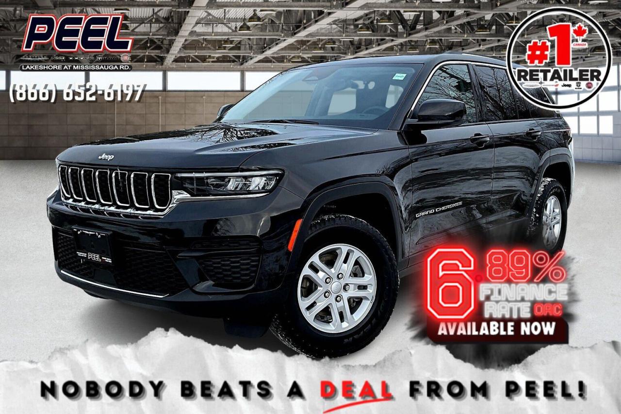 *6.89% promotional interest rate available on approved credit and qualifying vehicles (2022-2025 Preowned Vehicles and demos).  COME SEE WHY NOBODY BEATS A DEAL FROM PEEL! Your Source for ALL make and models used cars and trucks. Canadas #1 Stellantis Retailer for 9 years & counting!!

2023 Jeep Grand Cherokee Laredo 4X4 | 3.6L V6 | Diamond Black Crystal Pearl | Heated Cloth Seats | Uconnect 8.4" Touchscreen Display | Heated Steering Wheel | Remote Start | Adaptive Cruise Control | Active Lane Management System | Forward Collision Warning | Blind Spot Monitoring | Apple CarPlay & Android Auto | LED Headlamps | Dual-zone Automatic Climate Control

One Owner Clean Carfax

Designed for refined capability and modern convenience, this 2023 Jeep Grand Cherokee Laredo 4X4 in Diamond Black Crystal Pearl offers legendary Jeep performance with a touch of everyday luxury. Powered by the 3.6L V6, it delivers smooth, reliable power for any adventure, while Jeeps advanced 4X4 system ensures confidence in all weather conditions. Inside, Heated Cloth Seats, a Heated Steering Wheel, and Dual-Zone Automatic Climate Control provide premium comfort, while Remote Start adds convenience for any season. Stay seamlessly connected with the Uconnect 8.4 Touchscreen featuring Apple CarPlay & Android Auto, and drive with confidence thanks to a full suite of safety features, including Adaptive Cruise Control, Active Lane Management, Forward Collision Warning, and Blind Spot Monitoring. The LED Headlamps add modern styling and enhanced visibility, making this Grand Cherokee as practical as it is stylish. With a One Owner Clean Carfax, this well-equipped SUV is the perfect blend of capability, comfort, and cutting-edge technologydont miss out on this incredible opportunity!
______________________________________________________

Engage & Explore with Peel Chrysler: Whether youre inquiring about our latest offers or seeking guidance, 1-866-652-6197 connects you directly. Dive deeper online or connect with our team to navigate your automotive journey seamlessly.

WE TAKE ALL TRADES & CREDIT. WE SHIP ANYWHERE IN CANADA! OUR TEAM IS READY TO SERVE YOU 7 DAYS!
______________________________________________________
Our advertised prices are for consumers (i.e end users) only. 

*FREE CarFax (click the link above to check it out at no cost to you!)*

*FULLY CERTIFIED! (Have you seen some of these other dealers stating in their advertisements that certification is an additional fee? NOT HERE! Our certification is already included in our low sale prices to save you more!)

______________________________________________________

Peel Chrysler  A Trusted Destination: Based in Port Credit, Ontario, we proudly serve customers from all corners of Ontario and Canada including Toronto, Oakville, North York, Richmond Hill, Ajax, Hamilton, Niagara Falls, Brampton, Thornhill, Scarborough, Vaughan, London, Windsor, Cambridge, Kitchener, Waterloo, Brantford, Sarnia, Pickering, Huntsville, Milton, Woodbridge, Maple, Aurora, Newmarket, Orangeville, Georgetown, Stouffville, Markham, North Bay, Sudbury, Barrie, Sault Ste. Marie, Parry Sound, Bracebridge, Gravenhurst, Oshawa, Ajax, Kingston, Innisfil and surrounding areas. On our website www.peelchrysler.com, you will find a vast selection of new vehicles including the new and used Ram 1500, 2500 and 3500. Chrysler Grand Caravan, Chrysler Pacifica, Jeep Cherokee, Wrangler and more. All vehicles are priced to sell. We deliver throughout Canada. website or call us 1-866-652-6197. 

Disclaimer Statement: At Peel Chrysler, your satisfaction is our priority. While many pre-owned vehicles originally come with two keys, variations may occur based on trade-ins, and all Peel Chrysler Pre-Owned Vehicles come standard with one key—any extras provided by the previous owner will be included with your purchase, and additional keys can be bought at the time of sale. Online prices and payments are for finance purchases. Used vehicles that are being financed are subject to a $499 (^$1500 non-prime) financing fee, while cash purchases (certified cheque, bank draft, or wire transfer) on used vehicles have a $2,000 surcharge ( online price + $2,000). Cash purchases of new vehicles only incur applicable taxes and licensing fees, and those priced above $100,000 (including accessories or add-ons) are subject to a federal luxury tax. Optional finance and lease terms are available, and if trading in a vehicle with an outstanding loan balance requiring Peel Chrysler to facilitate the lien payout, a Lien Payout Fee of $349 applies. Prices, rates, and payments are subject to change without notice. While we strive for accuracy, occasional technical or human errors may occur, so we encourage verifying all vehicle details, including features, options, materials, and specifications, with a Peel Chrysler representative by contacting us or visiting our dealership. Experience seamless convenience with our nationwide delivery options—visit our website or contact us for more details.