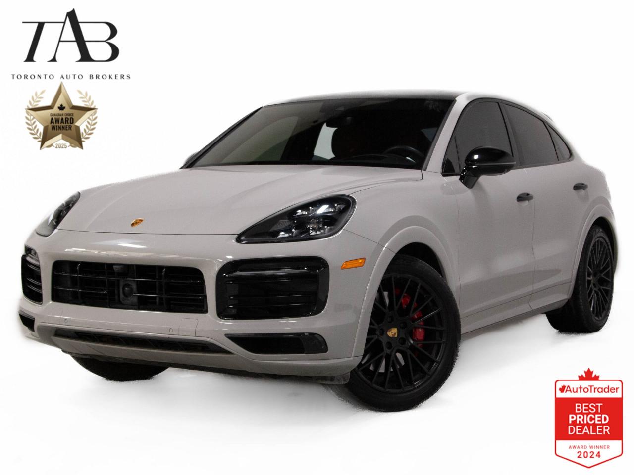 This beautiful 2022 Porsche Cayenne Coupe GTS is a local Ontario vehicle with a clean Carfax report and remaining manufacture warranty until August 3rd 2026 or up to 80,000 kms. With its striking coupe design, 22-inch wheels, and vibrant red leather interior, this SUV commands attention at every turn. 

Key features Include:

Porsche Communication Management Infotainment
Porsche Connect Smart Device App Compatibility
Electronic Suspension Control
Quad Tip Exhaust
Panoramic Moonroof / Sunroof
Painted Aluminum Alloy Wheels
Adaptive Cruise Control
Power Tilt and Telescopic Steering Wheel
Rearview Camera System
Keyless Entry Multi-Function Remote
LED Headlights
LED Daytime Running Lights
Active Grille Shutters
Active Charcoal Air Filtration
Rear Fog Lights


NOW OFFERING 3 MONTH DEFERRED FINANCING PAYMENTS ON APPROVED CREDIT. 

WE OFFER THE BEST FINANCE RATES, AND DONT CHARGE ANY FINANCING FEE 

Looking for a top-rated pre-owned luxury car dealership in the GTA? Look no further than Toronto Auto Brokers (TAB)! Were proud to have won multiple awards, including the 2024 AutoTrader Best Priced Dealer, the 2024 CarGurus Award, the 2025 Top Choice Award, the 2025 Canadian Choice Award, the 2024 Three Best Rated Dealer Award, and many more!

With 30 years of experience serving the Greater Toronto Area, TAB is a respected and trusted name in the pre-owned luxury car industry. Our 30,000 sq.Ft indoor showroom is home to a wide range of luxury vehicles from top brands like BMW, Mercedes-Benz, Audi, Porsche, Land Rover, Jaguar, Aston Martin, Bentley, Maserati, and more. And we dont just serve the GTA, were proud to offer our services to all cities in Canada, including Vancouver, Montreal, Calgary, Edmonton, Winnipeg, Saskatchewan, Halifax, and more.

At TAB, were committed to providing a no-pressure environment and honest work ethics. As a family-owned and operated business, we treat every customer like family and ensure that every interaction is a positive one. Come experience the TAB Lifestyle at its truest form, luxury car buying has never been more enjoyable and exciting!

We offer a variety of services to make your purchase experience as easy and stress-free as possible. From competitive and simple financing and leasing options to extended warranties, aftermarket services, and full history reports on every vehicle, we have everything you need to make an informed decision. We welcome every trade, even if youre just looking to sell your car without buying, and when it comes to financing or leasing, we offer same day approvals, with access to over 50 lenders, including all of the banks in Canada. Feel free to check out your own Equifax credit score without affecting your credit score, simply click on the Equifax tab above and see if you qualify.

So if youre looking for a luxury pre-owned car dealership in Toronto, look no further than TAB! We proudly serve the GTA, including Toronto, Etobicoke, Woodbridge, North York, York Region, Vaughan, Thornhill, Richmond Hill, Mississauga, Scarborough, Markham, Oshawa, Peteborough, Hamilton, Newmarket, Orangeville, Aurora, Brantford, Barrie, Kitchener, Niagara Falls, Oakville, Cambridge, Kitchener, Waterloo, Guelph, London, Windsor, Orillia, Pickering, Ajax, Whitby, Durham, Cobourg, Belleville, Kingston, Ottawa, Montreal, Vancouver, Winnipeg, Calgary, Edmonton, Regina, Halifax, and more.

Call us today or visit our website to learn more about our inventory and services. And remember, all prices exclude applicable taxes and licensing, and vehicles can be certified at an additional cost of $799.