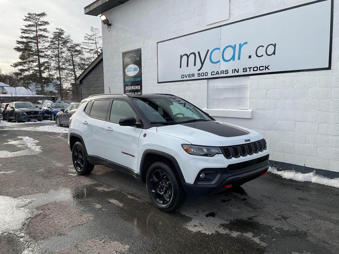 Used 2023 Jeep Compass Trailhawk LOW MILEAGE!!!  SUNROOF. HEATED SEATS. LEATHER. NAV. BACKUP CAM. A/C. CRUISE. PWR GROUP. KEYLESS ENT for sale in North Bay, ON