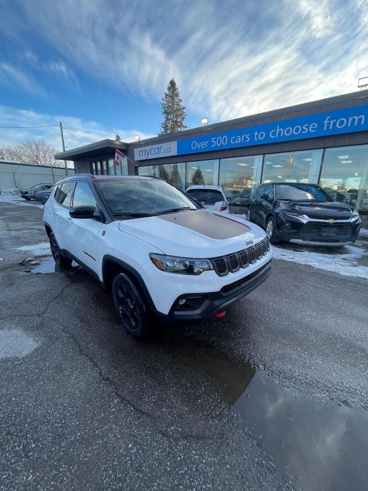 Used 2023 Jeep Compass Trailhawk LOW MILEAGE!!!   SUNROOF. HEATED SEATS. LEATHER. NAV.BACKUP CAM. A/C. CRUISE. PWR GROUP. KEYLESS ENT for sale in North Bay, ON