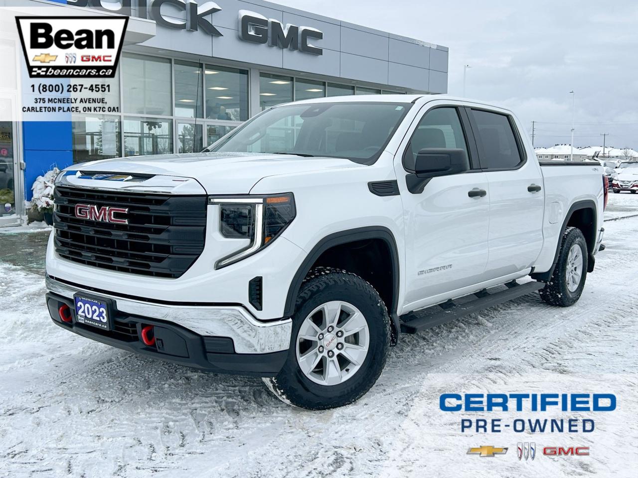 Used 2023 GMC Sierra 1500 Pro 2.7L 4CYL CREW CAB 4X4, REMOTE KEYLESS ENTRY, CRUISE CONTROL, LANE KEEP ASSIST, CARGO BED LIGHTING, APPLE CARPLAY AND ANDROID AUTO for sale in Carleton Place, ON