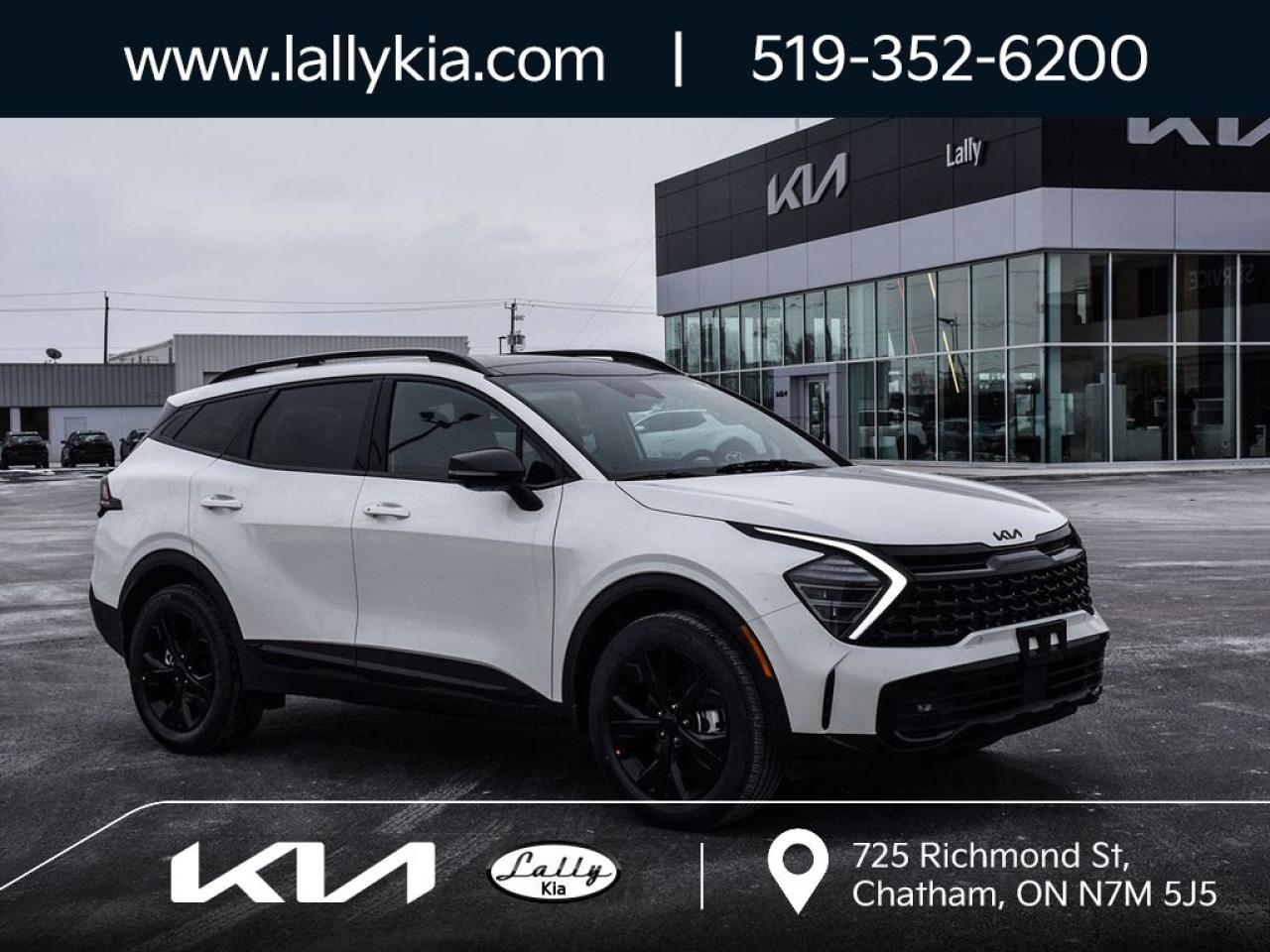 New 2025 Kia Sportage X-Line Limited w/Black Interior AWD | 12.3-INCH TOUCHSCREEN INFOTAINMENT SYSTEM |WIRELESS APPLE CARPLAY AND ANDROID AUTO | A | NAVIGATION | 19-INCH ALLOY WHEELS | PANORAMIC SUNROOF |POWER TAILGATE | QUILT PATTERN SYNTHETIC LEATHER S for sale in Chatham, ON