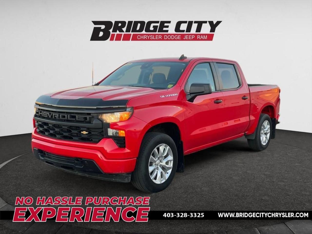 Used 2023 Chevrolet Silverado 1500 Custom 2.7L Turbo- Apple Car Play/Android Auto - Remote Start - Heated Seats - Paint Protection Film for sale in Lethbridge, AB