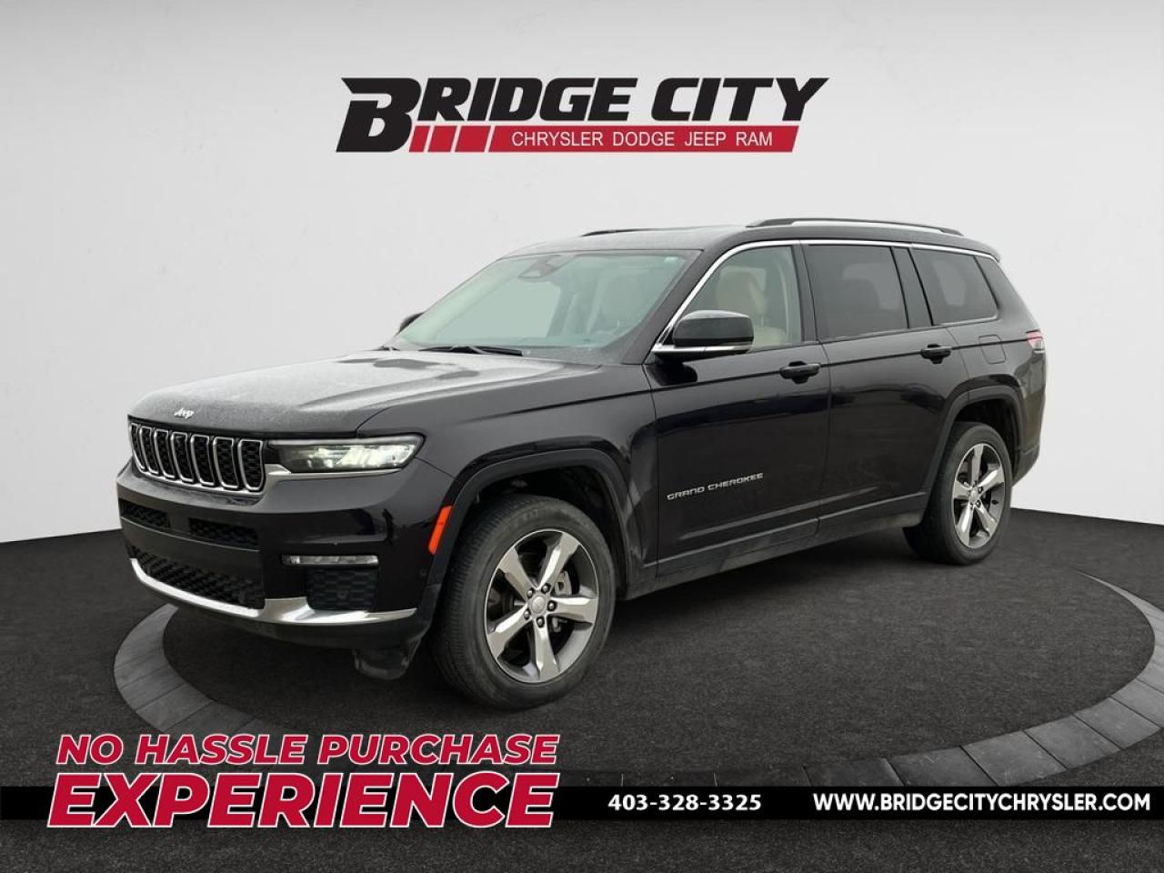 Used 2022 Jeep Grand Cherokee L Limited 3.6L V6 - 2nd Row Captain Chairs - Panoramic Sunroof - Vented & Heated Seats - Navigation for sale in Lethbridge, AB