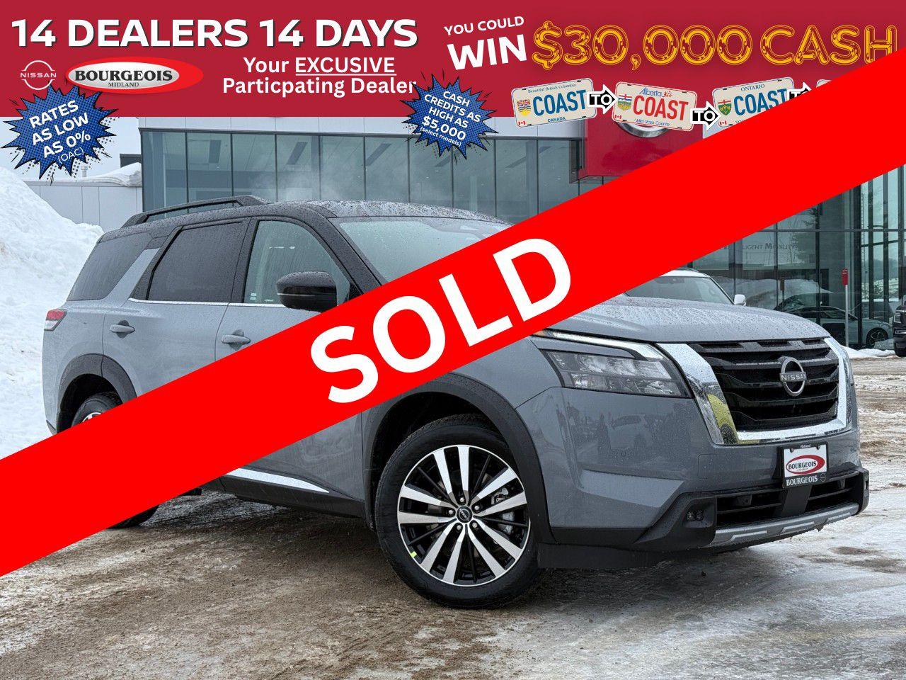 New 2025 Nissan Pathfinder Platinum 4WD for sale in Midland, ON