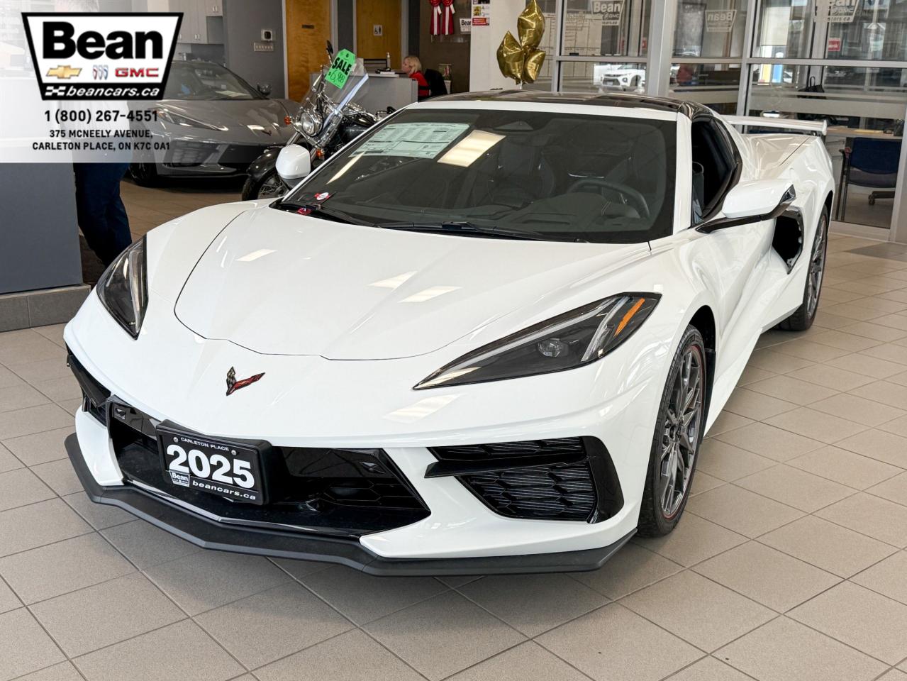 New 2025 Chevrolet Corvette Stingray 6.2L V8 WITH REMOTE START/ENTRY, HEATED/VENTILATED SEATS, HEATED STEERING WHEEL, HD REAR VISION CAMERA, BOSE AUDIO, APPLE CARPLAY AND ANDROID AUTO, Z51 PERFORMANCE PACKAGE for sale in Carleton Place, ON