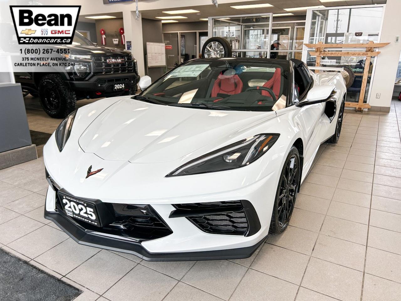 New 2025 Chevrolet Corvette Stingray 6.2L V8 WITH REMOTE START/ENTRY, HEATED/VENTILATED SEATS, HEATED STEERING WHEEL, GT BUCKET SEATS, HD REAR VISION CAMERA, BOSE AUDIO, APPLE CARPLAY AND ANDROID AUTO, Z51 PERFORMANCE PACKAGE for sale in Carleton Place, ON