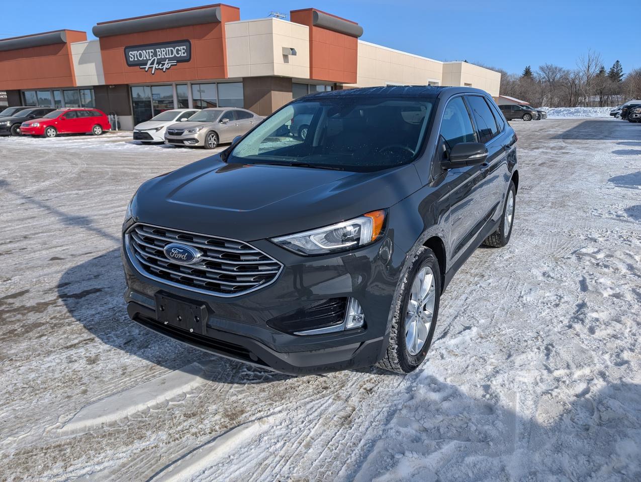 <p>Come finance with us. Apply at stonebridgeauto.com</p><p> </p><p>2021 Ford Edge Titanium with 65000km. 2.0L 4 Cylinder AWD. Clean title and safetied. 1 owner, accident free. </p><p> </p><p>Command start</p><p>Leather interior</p><p>Heated steering wheel</p><p>Heated seats</p><p>Dual climate control</p><p>Apple CarPlay/Android Auto</p><p>Blind spot monitoring</p><p>Lane keep assist</p><p>Back up camera</p><p>Panoramic roof</p><p>Power liftgate</p><p> </p><p>We take trades! Vehicle is for sale in Steinbach by STONE BRIDGE AUTO INC. Dealer #5000 we are a small business focused on customer satisfaction. Text or call before coming to view and ask for sales.</p><p> </p>