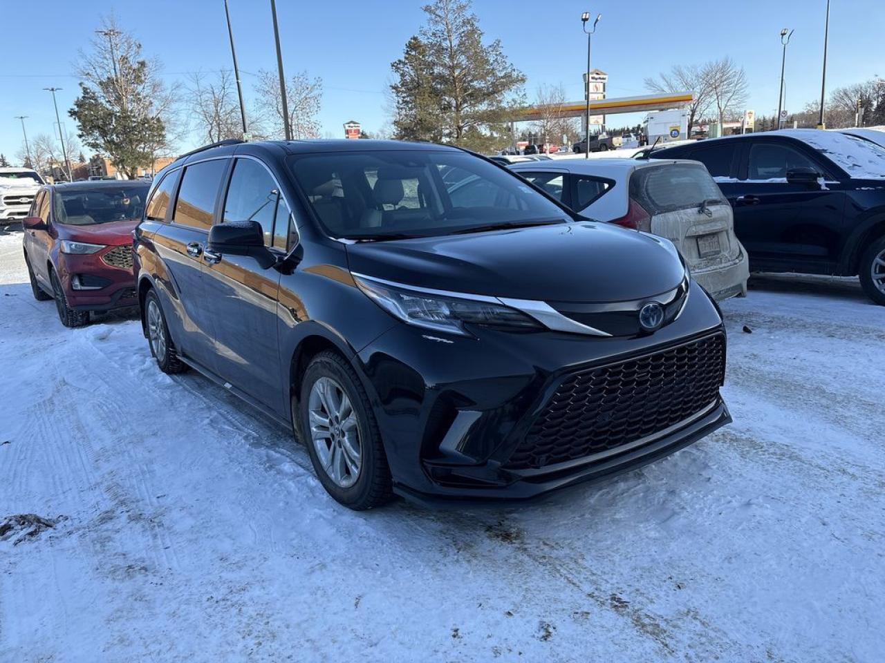 <p>The 2022 Toyota Sienna XSE AWD Minivan is both functional and fun to drive in Midnight Black Metallic! Powered by a 2.5 Liter 4 Cylinder and 3 Electric Motors supplying a combined 245hp tethered to an eCVT for road trips that require less fuel. In fact, this All Wheel Drive hybrid achieves nearly approximately 6.5L/100km on the highway, plus it rewards you with a sport-tuned suspension for athletic handling you dont expect in a family hauler. Bold black rocker panels, a black metallic grille, LED lighting, fog lamps, power sliding side doors, a sunroof, a power liftgate, heated power mirrors, and alloy wheels add further flair to this Siennas dynamic good looks.</p>  <p>Roomy and ready for adventures, the XSE cabin treats you right with premium heated SofTex power front seats, second-row captains chairs, a Split & Stow third-row, a leather-wrapped steering wheel, quad-zone automatic climate control, Driver EasySpeak, and Smart Key access with pushbutton ignition. Intelligent technology like a 9-inch touchscreen, Apple CarPlay/Android Auto, WiFi/Amazon Alexa compatibility, Bluetooth, and an eight-speaker sound system is standard for even more convenience.</p>  <p>A backup camera, a blind-spot monitor, and Toyota Safety Sense systems help keep you and your family out of harms way with fantastic technology. See how much fun your family can have in our Sienna XSE starting today! Save this Page and Call for Availability. We Know You Will Enjoy Your Test Drive Towards Ownership!</p>  <p>Call 587-409-5859 for more info or to schedule an appointment! Fully Inspected, ALL Work Complete and Included in Price! Listed Pricing is valid for 72 hours. Price listed is a finance price only and includes a finance rebate. This vehicles Cash Price is listed and available on our dealer website at parkmazda dot ca. Financing is available, please see dealer for term availability and interest rates. AMVIC Licensed Business.</p>