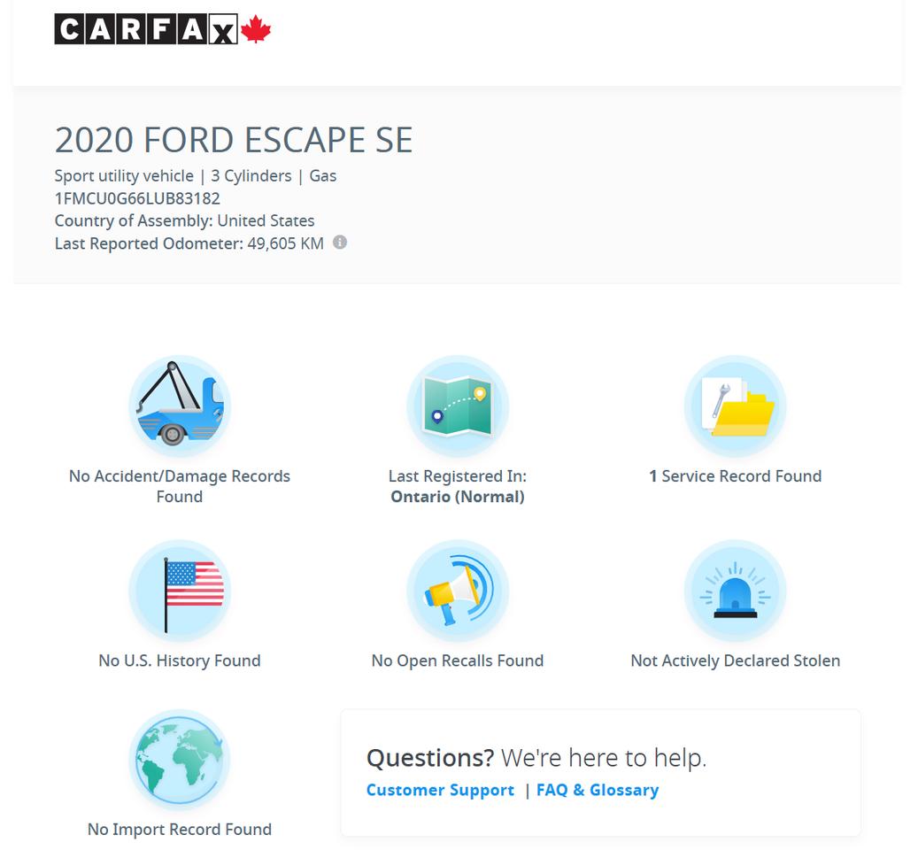2020 Ford Escape SE+New Tires+ApplePlay+LaneDeparture+CLEANC CARFAX Photo
