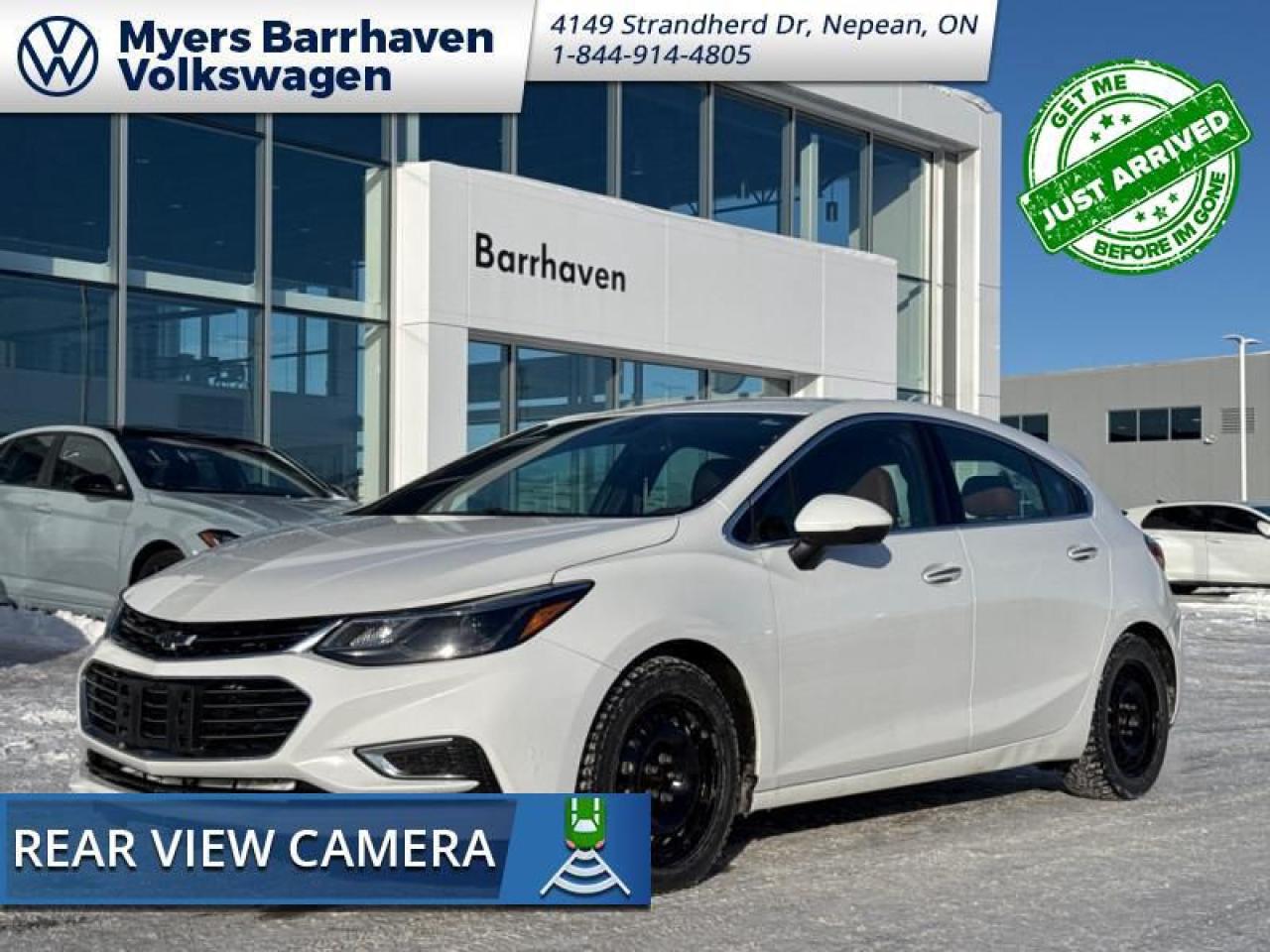 <b>Leather Seats,  Bluetooth,  Rear View Camera,  SiriusXM!</b><br> <br>    The 2017 Chevrolet Cruze is larger, lighter, and more sophisticated than its predecessor with a sportier look and higher quality interior. This  2017 Chevrolet Cruze is fresh on our lot in Nepean. <br> <br>Whether youre zipping around city streets or navigating winding roads, the new 2017 Cruze is made to work hard for you. With a unique combination of entertainment technology, remarkable efficiency and advanced safety features, this sporty compact car helps you get where youre going without missing a beat. This  hatchback has 147,024 kms. Its  summit white in colour  and is completely accident free based on the <a href=https://vhr.carfax.ca/?id=LERdUeBW3b02mh1hDyrSbniA53ZupMne target=_blank>CARFAX Report</a> . It has an automatic transmission and is powered by a  153HP 1.4L 4 Cylinder Engine.  It may have some remaining factory warranty, please check with dealer for details. <br> <br> Our Cruzes trim level is Premier. The Premier is the top of the line and includes premium features such as leather seating, 8-way power front seats, a heated and leather wrapped steering wheel, keyless entry, interior lighting upgrades and more.  The Premier includes all features from the lower LT trim including bluetooth, SiriusXM, air conditioning, aluminum wheels, a rear view camera plus much more.  This vehicle has been upgraded with the following features: Leather Seats,  Bluetooth,  Rear View Camera,  Siriusxm. <br> <br>To apply right now for financing use this link : <a href=https://www.barrhavenvw.ca/en/form/new/financing-request-step-1/44 target=_blank>https://www.barrhavenvw.ca/en/form/new/financing-request-step-1/44</a><br><br> <br/><br> Buy this vehicle now for the lowest bi-weekly payment of <b>$110.93</b> with $0 down for 72 months @ 9.99% APR O.A.C. ((Plus applicable taxes and fees - Some conditions apply to get approved at the mentioned rate)     ).  See dealer for details. <br> <br>We are your premier Volkswagen dealership in the region. If youre looking for a new Volkswagen or a car, check out Barrhaven Volkswagens new, pre-owned, and certified pre-owned Volkswagen inventories. We have the complete lineup of new Volkswagen vehicles in stock like the GTI, Golf R, Jetta, Tiguan, Atlas Cross Sport, Volkswagen ID.4 electric vehicle, and Atlas. If you cant find the Volkswagen model youre looking for in the colour that you want, feel free to contact us and well be happy to find it for you. If youre in the market for pre-owned cars, make sure you check out our inventory. If you see a car that you like, contact 844-914-4805 to schedule a test drive.<br> Come by and check out our fleet of 30+ used cars and trucks and 90+ new cars and trucks for sale in Nepean.  o~o