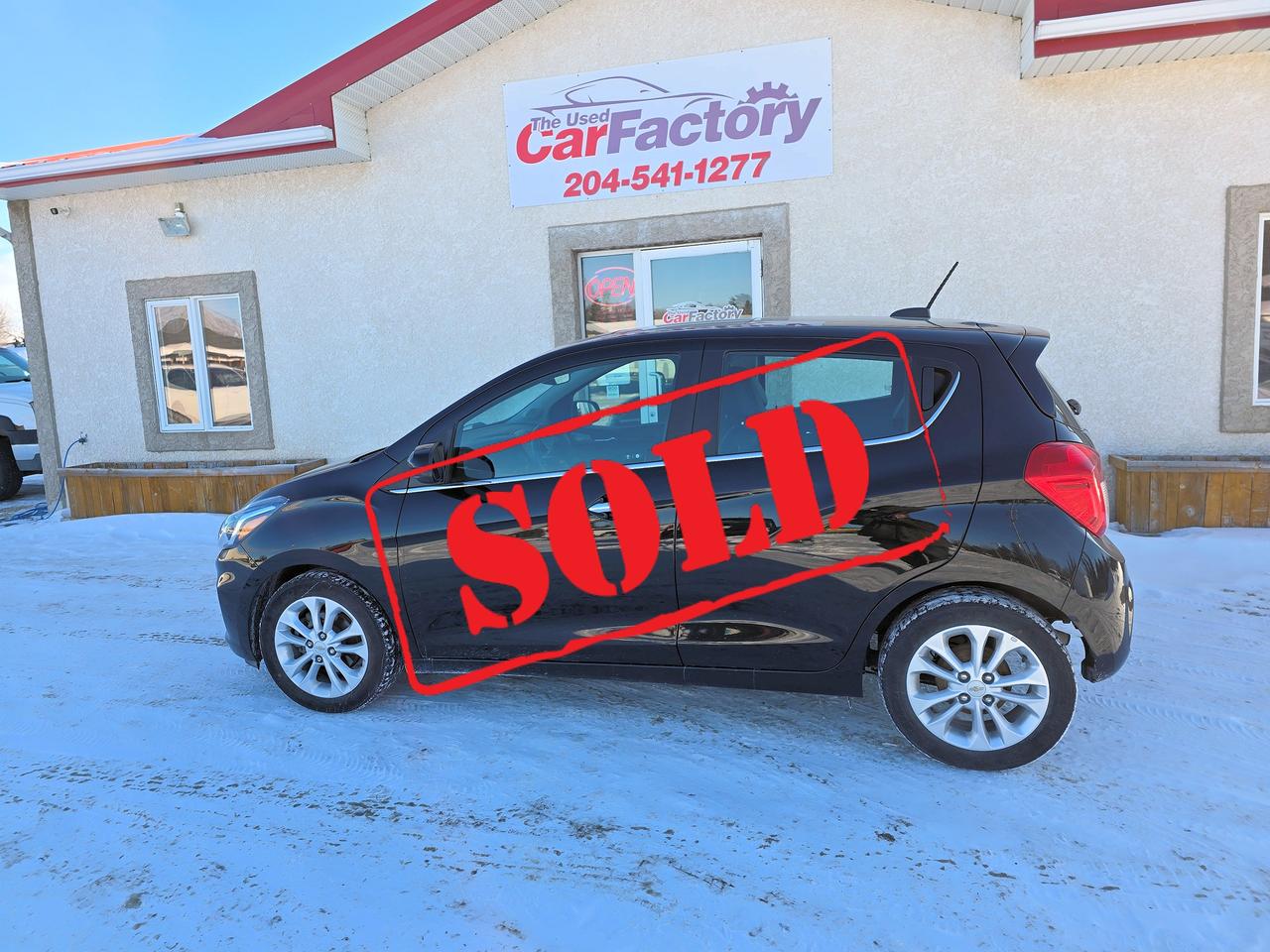 <p>*** SOLD***</p><p>2020 Spark with only 56,747 KM, Loaded up with Automatic, Power Windows, Power Locks, Power Mirrors, Power Sunroof, Heated Seats, Push Button Start and so much more.</p><p>Rated at 8.0 L/100km city and 6.2 L/100km highway.&nbsp;</p><p>We offer on- the - spot financing; we finance all levels of credit.</p><p>Balance of Manufactures New Vehicle Warranty</p><p>All vehicles come with a Manitoba safety.</p><p>We are proud members of The Manitoba Used Car Dealer Association as well as the Manitoba Chamber of Commerce.</p><p>All payments, and prices, are plus applicable taxes. The Used Car Factorys Dealers permit is #4821</p>