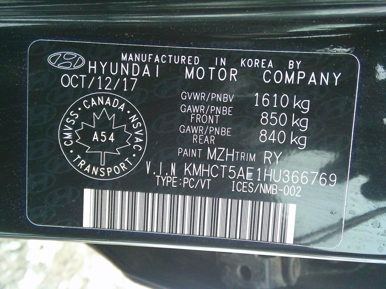 2017 Hyundai Accent 5DR HB MAN L Photo