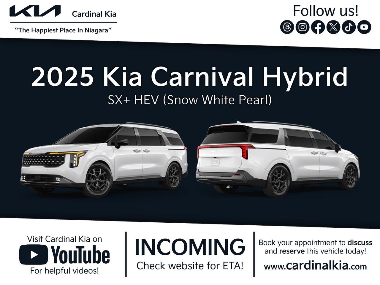 New 2025 Kia Carnival HEV SX+ for sale in Niagara Falls, ON