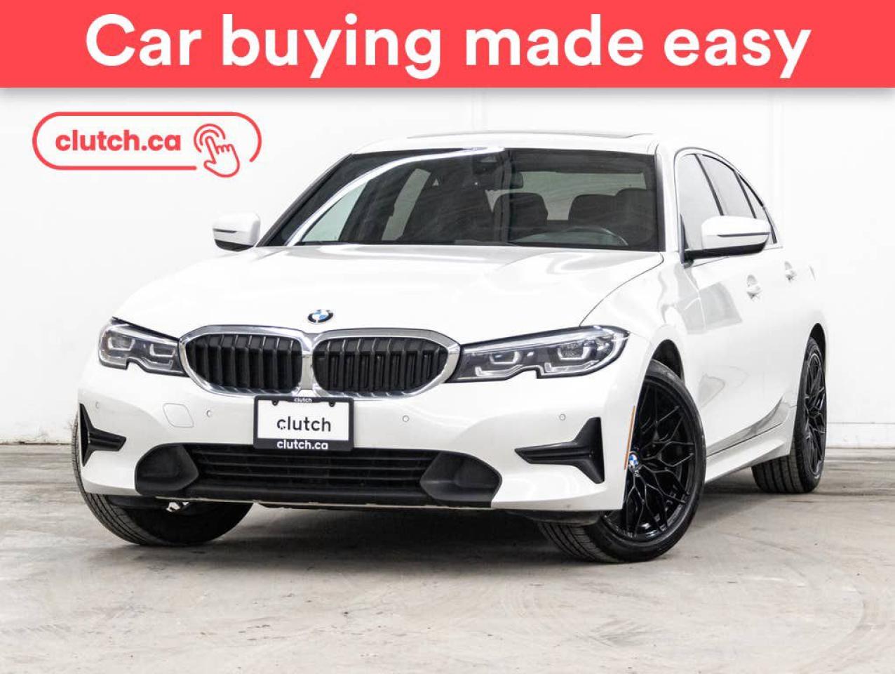 NO ACCIDENTS / CLEAN CARFAX / Apple CarPlay & Android Auto  , Parking Sensors  , USB Ports   and more!<br> <br>Clutch is the largest online used car retailer in Canada, delivering a seamless, hassle-free car-buying experience to drivers everywhere. Shop hundreds of used cars online, get the right one delivered to your door, and enjoy peace of mind with our optional 10-Day Money-Back Guarantee. How sweet is that? To learn more, visit clutch.ca.<br> <br>The top features for this 2020 BMW 3 Series include:<br> <br>Steering Wheel Mounted Audio Controls<br>Apple CarPlay & Android Auto<br>Parking Sensors<br>USB Ports<br>Heated Front Seats<br>Power Front Seats<br>Cruise Control<br>Tri Zone A/C<br>Driver Memory Seat<br>Power Folding Side Mirrors<br>Rearview Camera<br>Power Moonroof<br>Navigation<br>Auto Dimming Rearview Mirror<br>Bluetooth<br>Keyless Entry<br>Drive Mode Select<br>Push Button Start<br>12V Outlets<br>BlindSpotMonitoring<br> <br>Seamless home delivery - Delivery to your door in a matter of days. Available on select packages.<br> <br>Try it out for 10 days - If you do not like it, we will take it back. Available on select packages. <br> <br>Quality assured - All cars go through our rigorous 210-point inspection and reconditioning process.<br> <br>Peace of mind - Optional 3-month Standard Warranty, with additional warranty options available.<br> <br>Haggle-free - No haggling or hard sells.<br> <br>100% Transparency - Full inspection reports on every car, including high-res photography and a free Carfax report.<br> <br>Listed price is for cash purchase only and does not include taxes, Shipping Fees (if applicable), Delivery Fees (if applicable), government licensing fees. 10-day Money Back Guarantee, 3-month Standard Warranty, and home delivery are available with select packages.<br> <br>Previous Provincial Registrations:<br>Ontario<br> <br>Stock # 45130