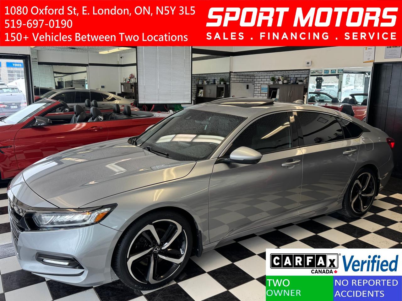 Used 2018 Honda Accord SPORT 1.5T+New Tires+Roof+Lane Keep+CLEAN CARFAX for sale in London, ON