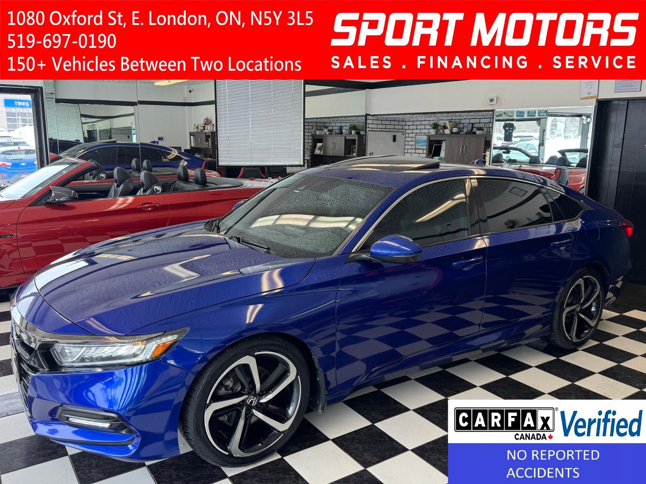 Used 2018 Honda Accord SPORT 1.5T+New Tires+Roof+Lane Keep+CLEAN CARFAX for sale in London, ON