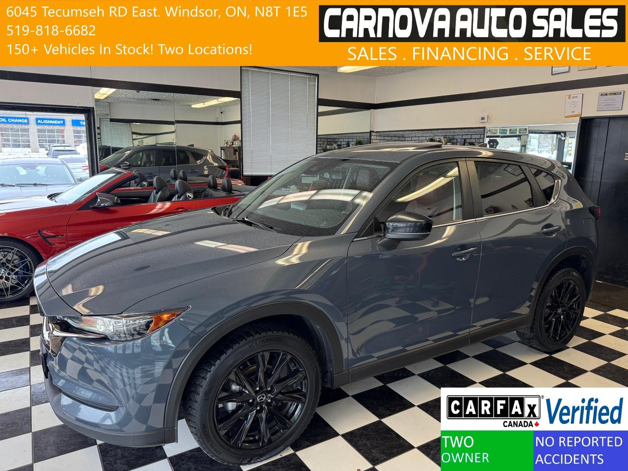 Used 2021 Mazda CX-5 Kuro Edition+Red Leather+Roof+BSM+CLEAN CARFAX for sale in Windsor, ON