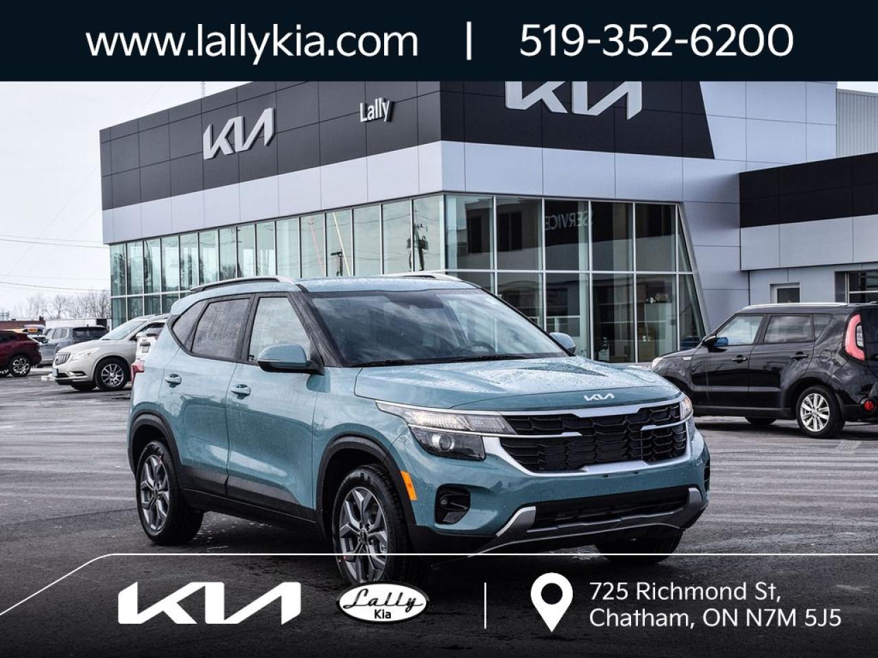 New 2025 Kia Seltos LX AWD | BLUETOOTH HANDS-FREE CELL PHONE CONECTIVTY | APPLE CARPLAY AND ANDROID AUTO | STEERING WHEEL MOUNTED AUDIO CONTROLS | HEATED FRONT SEATS|17”ALLOY WHEELS|REARVIEW CAMERA WITH DYNAMIC GUIDELINES for sale in Chatham, ON