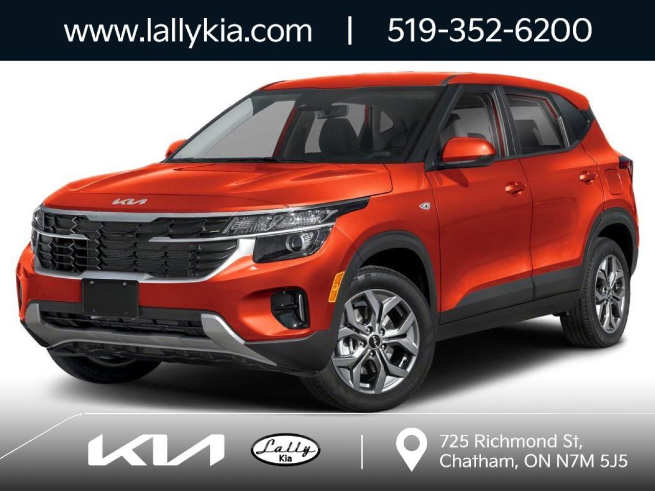 New 2025 Kia Seltos LX AWD | BLUETOOTH HANDS-FREE CELL PHONE CONECTIVTY | APPLE CARPLAY AND ANDROID AUTO | STEERING WHEEL MOUNTED AUDIO CONTROLS | HEATED FRONT SEATS | 17”ALLOY WHEELS for sale in Chatham, ON