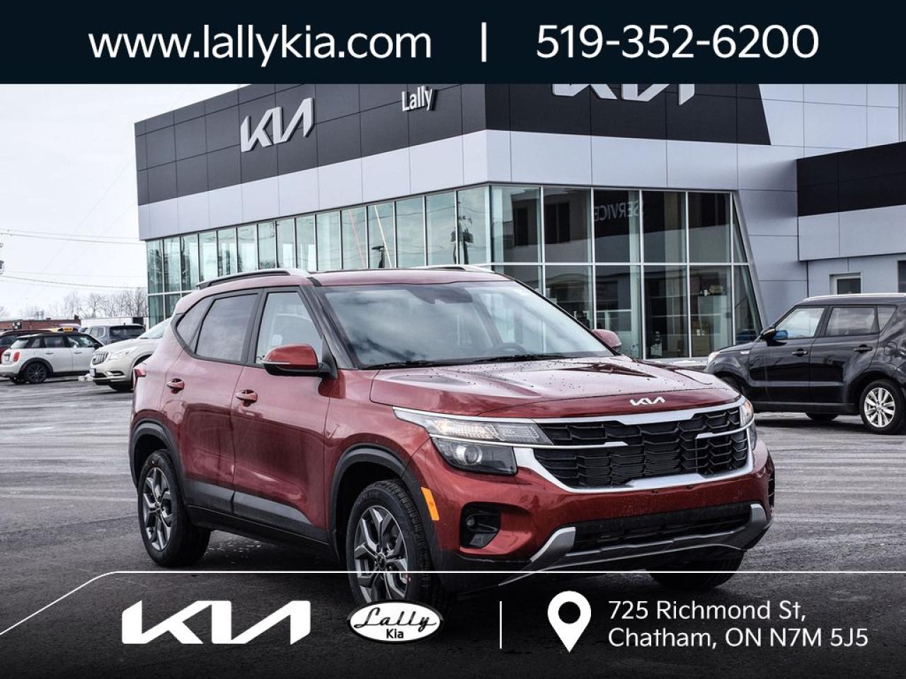 New 2025 Kia Seltos LX AWD | BLUETOOTH HANDS-FREE CELL PHONE CONECTIVTY | APPLE CARPLAY AND ANDROID AUTO | STEERING WHEEL MOUNTED AUDIO CONTROLS | HEATED FRONT SEATS | 17”ALLOY WHEELS for sale in Chatham, ON