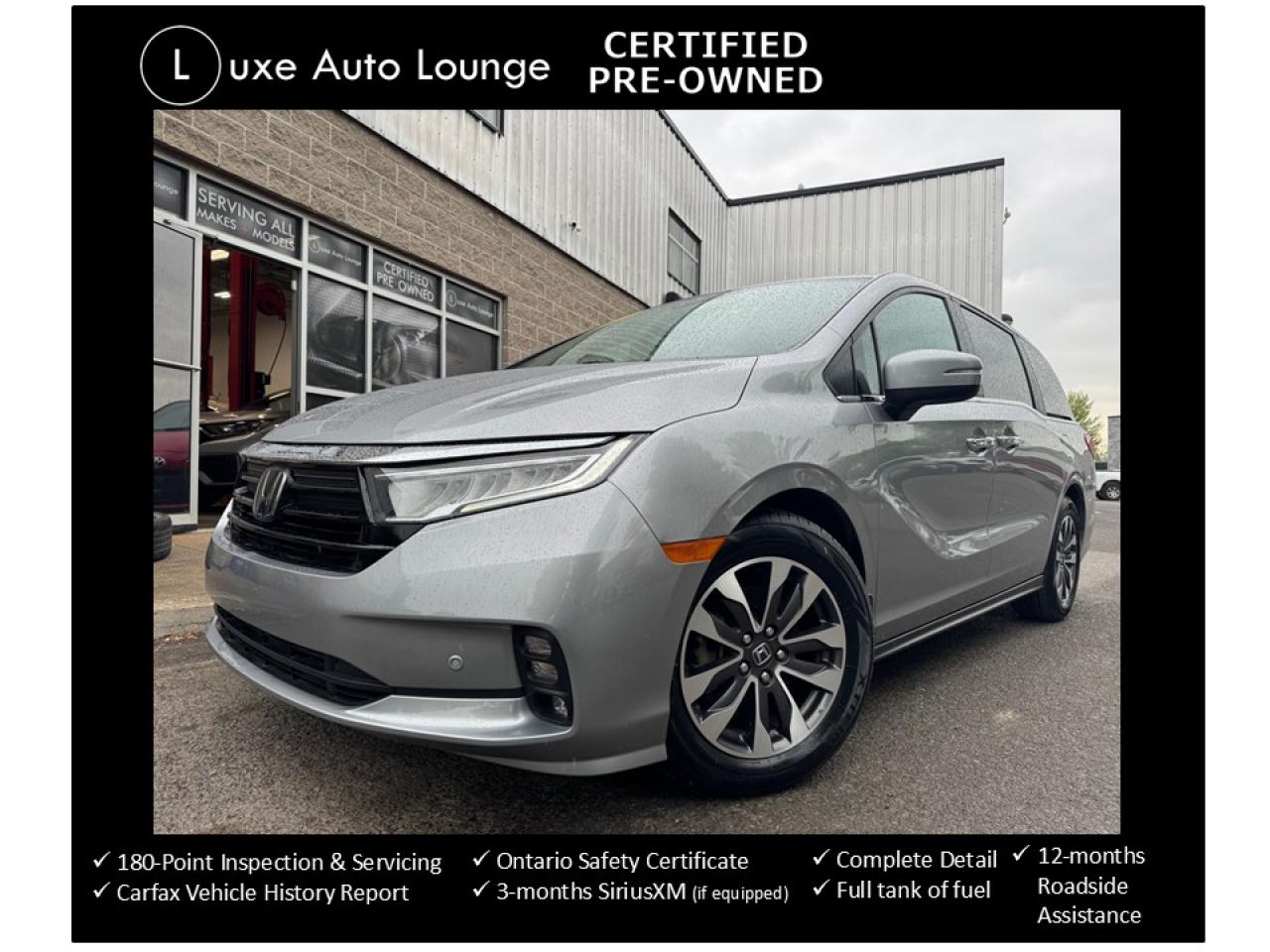 2022 Honda Odyssey EX-L RES, LEATHER, SUNROOF, REAR DVD, LOADED!