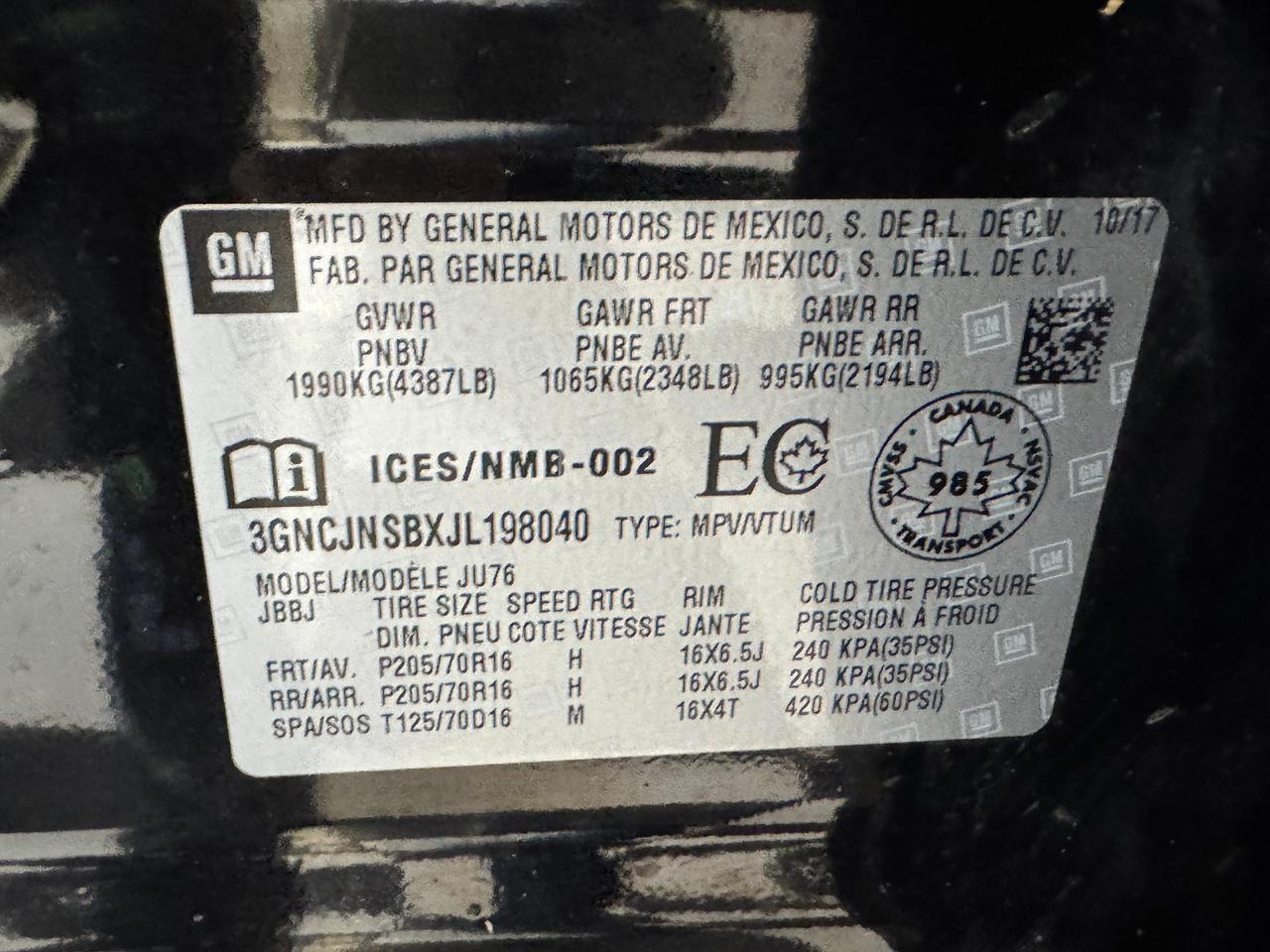 2018 Chevrolet Trax LS AWD+ApplePlay+New Tires+Cruise+CLEAN CARFAX Photo