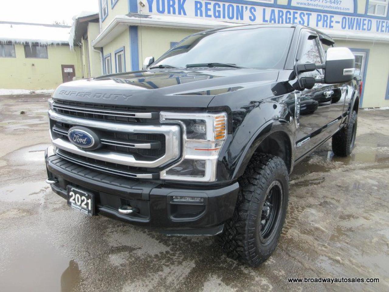 Used 2021 Ford F-250 3/4 TON PLATINUM-VERSION 5 PASSENGER 6.7L - DIESEL.. 4X4.. CREW-CAB.. 6.6-BOX.. NAVIGATION.. SUNROOF.. LEATHER.. HEATED/AC SEATS.. POWER MIRRORS.. for sale in Bradford, ON