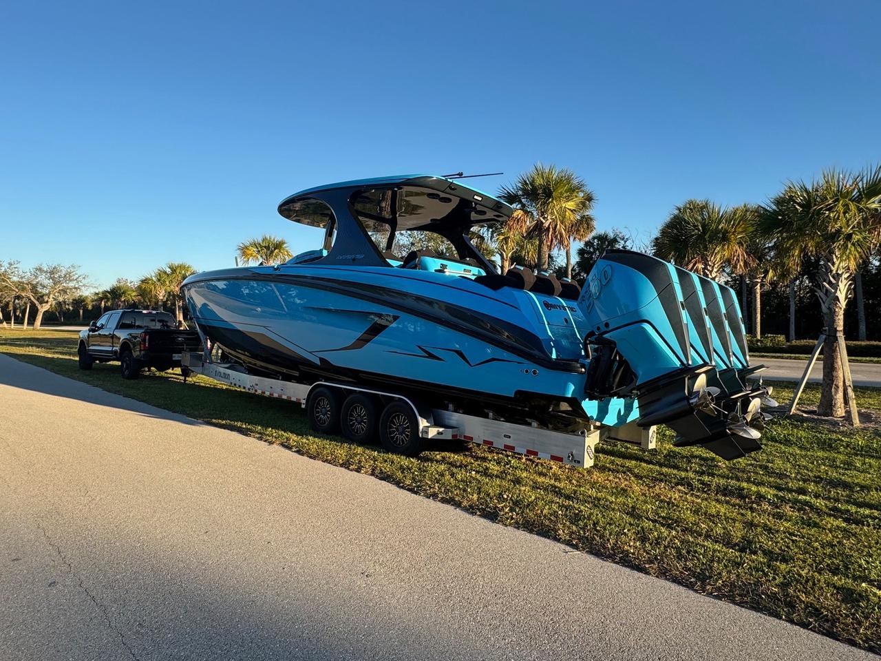 2025 Mystic M4200 CENTER CONSOLE BOAT $PRICE IN USD$ - QUAD MERCURY RACING 500R OUTBOARDS - 42 FOOT, 11 FOOT BEAM, ALCANTERA INTERIOR Photo