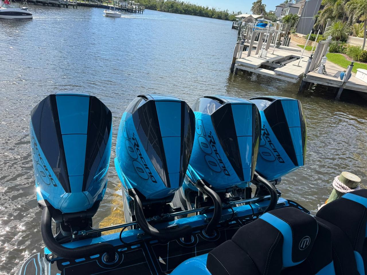 2025 Mystic M4200 CENTER CONSOLE BOAT $PRICE IN USD$ - QUAD MERCURY RACING 500R OUTBOARDS - 42 FOOT, 11 FOOT BEAM, ALCANTERA INTERIOR Photo