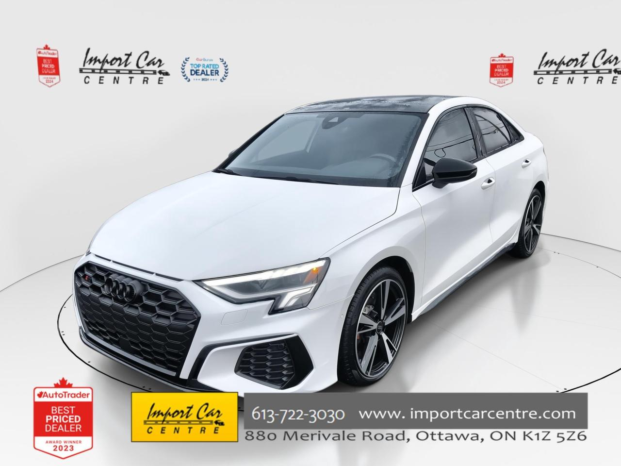 Used 2024 Audi S3 2.0T Komfort LEATHER, SPORT SEATS, PANO. ROOF, BK. for sale in Ottawa, ON