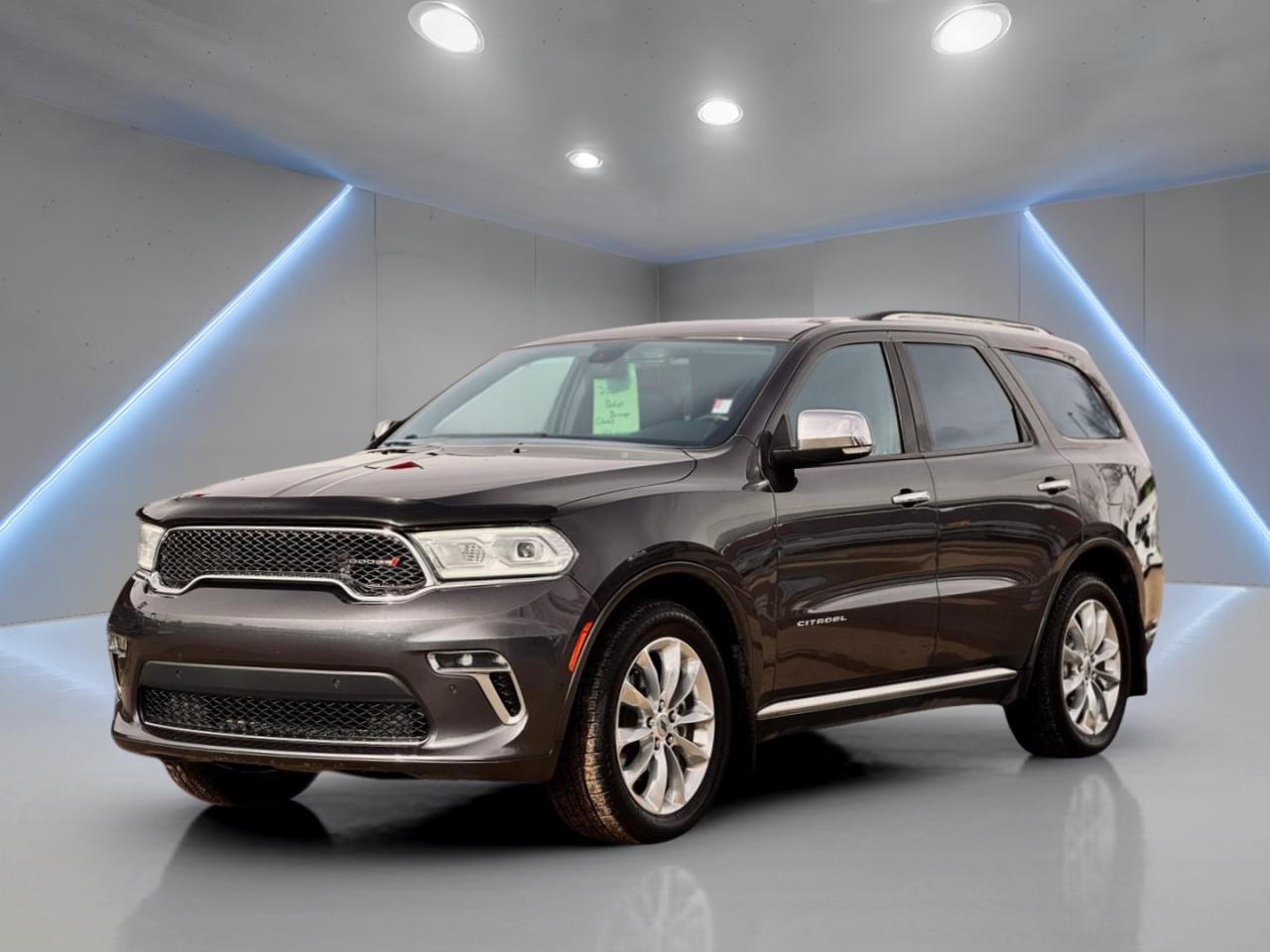 All Trades Accepted. In-house Financing Available. Flexible Payments and Zero Down Financing. All Credit Situations Accepted O.A.C

// EXCELLENT CONDITION! //

Meet the 2021 Dodge Durango Citadel, now available at Platinum Autosport in Saskatoon. Finished in Grey with a Black interior, this 4-door SUV blends family-ready space with a premium feel. With 152,420 km, it is well suited for drivers who want capability, comfort, and confident all-season control.

The 2021 Dodge Durango Citadel is powered by a 3.6 L gas engine paired with an 8-speed automatic transmission. It feels smooth in daily traffic and steady on the highway. With towing equipment included, it is also ready for weekend gear, small trailers, and active lifestyles around Saskatchewan.

FEATURES OF THE Durango Citadel  
»» Premium-focused Durango trim with upscale feel  
»» Comfort-forward cabin for long highway drives  
»» Practical SUV stance with confident road presence  
»» Family-friendly layout with useful everyday features  

ADVANCED SAFETY FEATURES  
»» Anti-lock braking system for controlled stops  
»» Side impact airbags for added protection  
»» Traction control for slippery road confidence  
»» Multiple airbags for occupant peace of mind  

PERFORMANCE AND EFFICIENCY  
»» 3.6 L gas engine for daily use  
»» 8-speed automatic for smooth shifting  
»» Power steering for easy low-speed control  
»» Tachometer and voltmeter for key readings  

COMFORT AND CONVENIENCE  
»» Automatic climate control for set-and-forget comfort  
»» Front and rear air conditioning coverage  
»» Heated front seats for winter mornings  
»» Heated rear seats for passenger comfort  

TECHNONOLGY AND CONNECTIVITY  
»» Keyless entry for quick access  
»» Memory seats for easy driver setup  
»» Adjustable steering wheel for better fit  
»» Auto-dimming rearview mirror reduces glare  

CARGO SPACE  
»» Power liftgate for easier loading  
»» Rear wiper helps keep visibility clear  
»» Rear window defroster aids winter driving  
»» Deflectors help manage wind and weather  

WHAT OTHER OWNERS LIKE  
»» Confident traction control in winter conditions  
»» Smooth feel from the 8-speed automatic  
»» Useful power liftgate for daily errands  
»» Comfortable heated seating front and rear  

This 2021 Dodge Durango Citadels VIN is: 1C4RDJEG3MC850149.