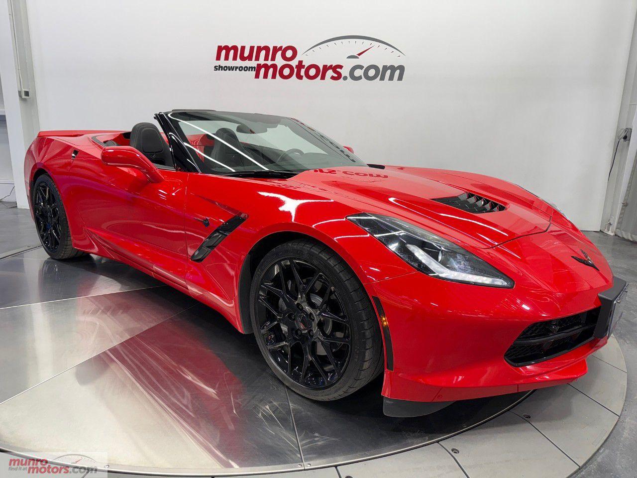 <p>Vehicle Highlights include: 2LT Interior Trim, Black Power Convertible Top, Black GM Motorsports Rims, Dark Grey Brake Calipers, Carbon Flash Badge Package, Body Coloured Z51 Rear Spoiler, Carbon Flash Vents, Body Coloured Side Mirrors, & MBRP Performance Exhaust.  </p><p>The Chevrolet Corvette is a name synonymous with speed, power, and unparalleled performance. The 2018 Corvette 2LT Convertible continues this tradition, delivering a vehicle that is both thrilling and refined.</p><p>The 6.2L V8 produces 460HP & is paired to a 7 Speed Manual Transmission with Rev Match. </p><p>Torch Red on Jet Black is a stunning color combination with the perfect balance of bold and sophisticated, ensuring youll be the center of attention wherever you go </p><p>2LT Trim Package includes: Heated & Ventilated Seats, MEM Memory Seating, 8 Way Driver/Passenger Seat Adjusters, Power Bolster & Lumbar, Luggage Shade, Power Tilt & Telescopic 3 Spoke Leather Wrapped Steering Wheel, Steering Wheel Audio/Voice/Driver Info Centre, HUD Heads Up Display, Universal Garage Door Opener, Front View Camera, & 8" Touch Screen.  </p><p>Other notable options are Premium Carpeted Floor Mats, Chevrolet MyLink with 8" diagonal color Touchscreen, Driver Info Centre, Apple CarPlay & Android Auto, Tire Pressure Monitoring, Dual Zone Climate Control, Heated Power Mirrors, Autodimming Mirrors, Rear Camera, 4 Wheel Independent Suspension, 4 Wheel Disc Brakes, Theft Deterrent System, & High Intensity Headlights.  </p><p>With its Torch Red exterior, this Corvette 2LT Convertible demands attention wherever it goes. The bold red color, paired with the black accents and convertible roof, exudes confidence and athleticism. The iconic Corvette styling is on full display, with sculpted lines, aggressive front air intakes, and a sleek rear profile that enhances its aerodynamic performance. When the soft-top is retracted, youll experience the freedom of the open road, with the sun on your face and the wind in your hair.</p><p>A clean Carfax.  Come on down to Munro Motors & see this one for yourself, its in stock.  We will look forward to seeing you real soon!</p><p></p><p>Carfax: <a href=https://vhr.carfax.ca/?id=c9WJbB5ll0PIkczpJjvf5JPPr6%2FzVl43&_gl=1*1q9dy9p*_gcl_au*NTIzODEwNTEzLjE3MzgzMzgyMDc rel=nofollow>https://vhr.carfax.ca/?id=c9WJbB5ll0PIkczpJjvf5JPPr6%2FzVl43&_gl=1*1q9dy9p*_gcl_au*NTIzODEwNTEzLjE3MzgzMzgyMDc</a>.</p><p></p><p><span style=color:rgb( 51 , 51 , 51 )>Yes we take trade in vehicles.</span></p><p><span style=color:rgb( 51 , 51 , 51 )>Check us out on youtube: </span><a href=https://www.youtube.com/user/MunroMotors1 rel=nofollow>click here</a></p><p><span style=color:rgb( 51 , 51 , 51 )>Like us on Facebook: </span><a href=https://www.facebook.com/munromotors/ rel=nofollow>https://www.facebook.com/munromotors/</a></p><p><span style=color:rgb( 51 , 51 , 51 )>We are located in Brantford, Ontario; Telephone City and the hometown of hockey legend Wayne Gretzky. Formerly located in St. George, Ontario for ten years, we are still east of London, south of Cambridge, and west of Hamilton.</span></p><p><span style=color:rgb( 51 , 51 , 51 )>In order to get our customers to come here, we have to have great prices and then when you get here, we have to have a great car in order to earn your business.</span></p><p><span style=color:rgb( 51 , 51 , 51 )>Our business hours are Monday to Friday 10am to 5pm. We are closed on Saturdays and Sundays.</span></p><p><span style=color:rgb( 51 , 51 , 51 )>At Munro Motors, we find unique vehicles and post our entire stock online in order to ensure that our vehicles find their happy home.</span></p><p><span style=color:rgb( 51 , 51 , 51 )>To ensure our customers can get what they've always wanted, we offer financing services through TD Auto Finance, Desjardins, CIBC Auto Finance and Independent Leasing Companies on vehicles that are less than ten model years old and boats that are less than twenty-five model years old.</span></p><p><span style=color:rgb( 51 , 51 , 51 )>We also offer warranty products through Lubrico and GVC warranties to ensure that your mechanical baby stays in tip-top condition.</span></p><p><span style=color:rgb( 51 , 51 , 51 )>Because of our customer focused service we have been delivering vehicles to Switzerland, Finland, Rotterdam, Emo, Thunder Bay, Kapuskasing, Halifax, Sudbury, Sault Ste. Marie, Cornwall, Fort Francis, Kelowna, Montréal, Saskatchewan, Virginia, Newfoundland, Edmonton, Ottawa, Fredericton and Winnipeg, as well as Cambridge, Kitchener, Waterloo, Barrie, Windsor, London, Pickering, Peterborough, Oshawa, Sante Fe New Mexico, Blind River, the Greater Toronto Area, and even so far as the Czech Republic!</span></p><p><span style=color:rgb( 51 , 51 , 51 )>All of our vehicles are hand-picked by the very knowledgeable owner, Andy Munro, who has been connecting people to their dreams for many years.</span></p><p><a href=http://Munromotors.com rel=nofollow><span style=color:rgb( 51 , 51 , 51 )>Munromotors.com</span></a></p><p><span style=color:rgb( 51 , 51 , 51 )>Email: </span><span style=color:rgb( 51 , 51 , 51 )><u>sales@munromotors.com</u></span></p><p><span style=color:rgb( 51 , 51 , 51 )>Most of our vehicles are already reconditioned, saftied, etested and ready to drive home with you.</span></p><p><span style=color:rgb( 51 , 51 , 51 )>Delivery is available.</span></p><p><span style=color:rgb( 51 , 51 , 51 )>Ask for details All prices are subject to HST and licensing, no hidden fees.</span></p><p><span style=color:rgb( 51 , 51 , 51 )>Financing is available for good credit and bruised credit. OAC as low as 7.99% for well qualified applicants. Ask us for details.</span></p>