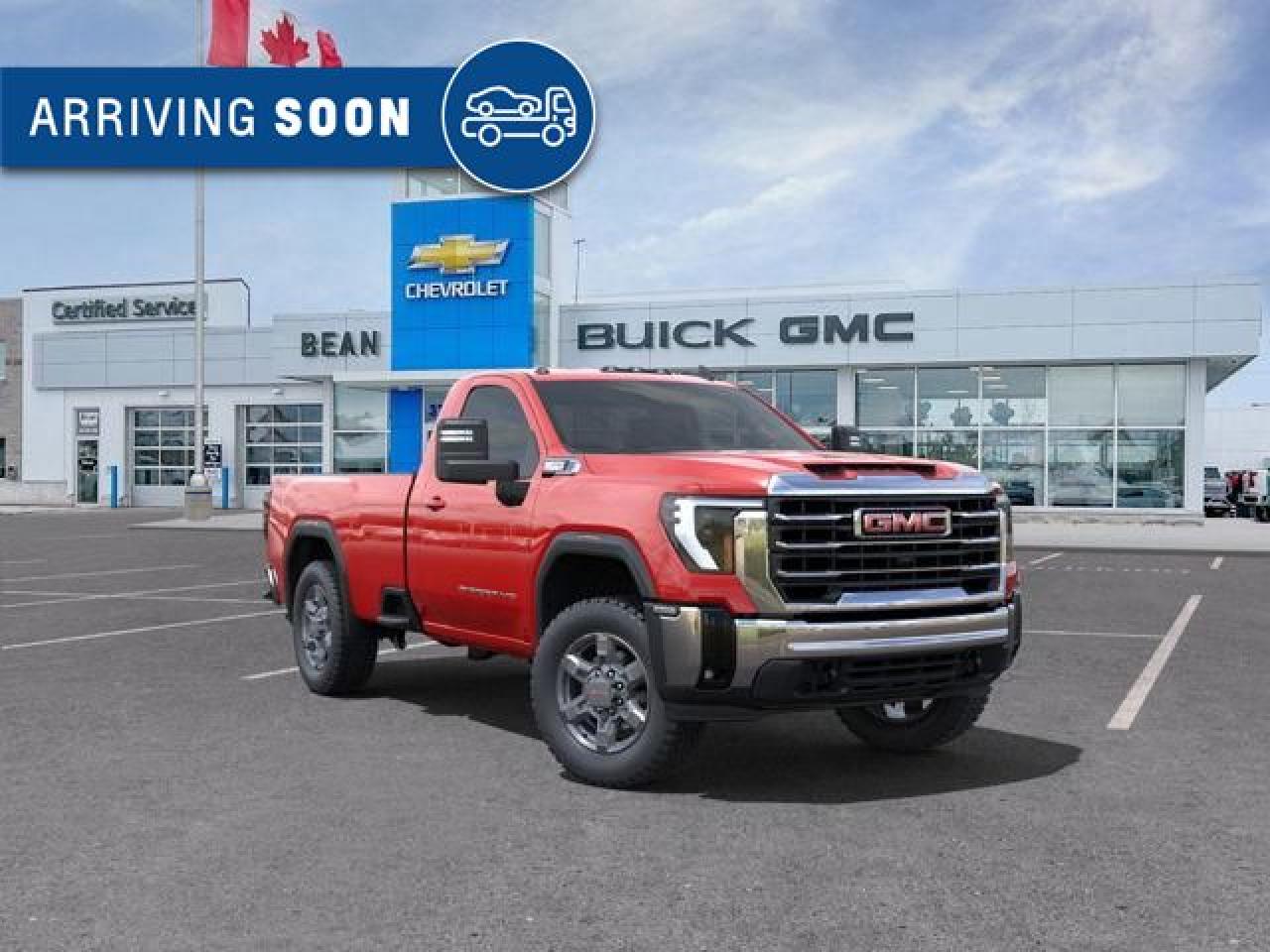 New 2025 GMC Sierra 3500 HD SLE 6.6L V8 DURAMAX WITH REMOTE START/ENTRY, HEATED SEATS, HEATED STEERING WHEEL, CRUISE CONTROL, VINYL FLOORING, HD REAR VISION CAMERA, APPLE CARPLAY AND ANDROID AUTO for sale in Carleton Place, ON