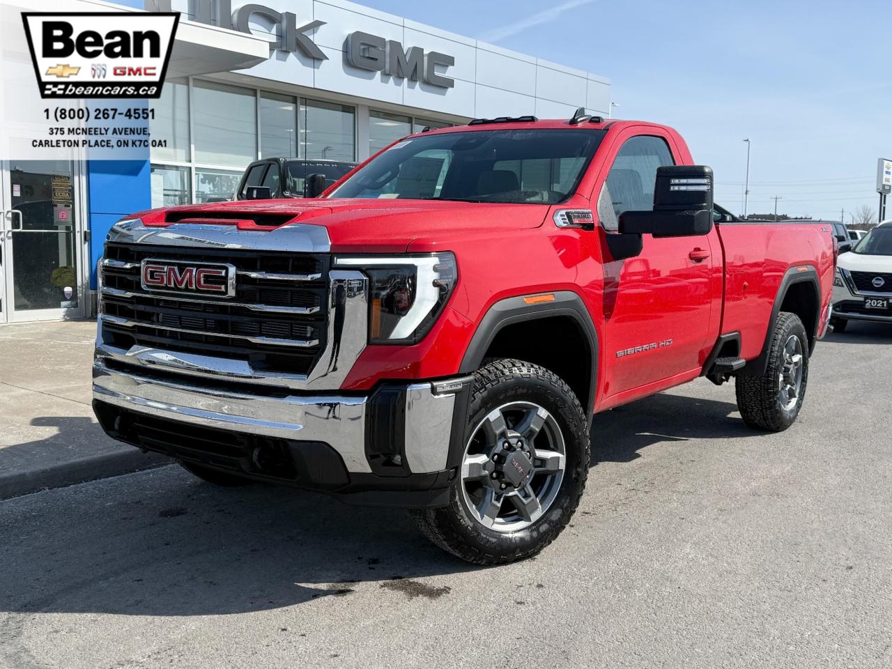 New 2025 GMC Sierra 3500 HD SLE 6.6L V8 DURAMAX WITH REMOTE START/ENTRY, HEATED SEATS, HEATED STEERING WHEEL, CRUISE CONTROL, VINYL FLOORING, HD REAR VISION CAMERA, APPLE CARPLAY AND ANDROID AUTO for sale in Carleton Place, ON