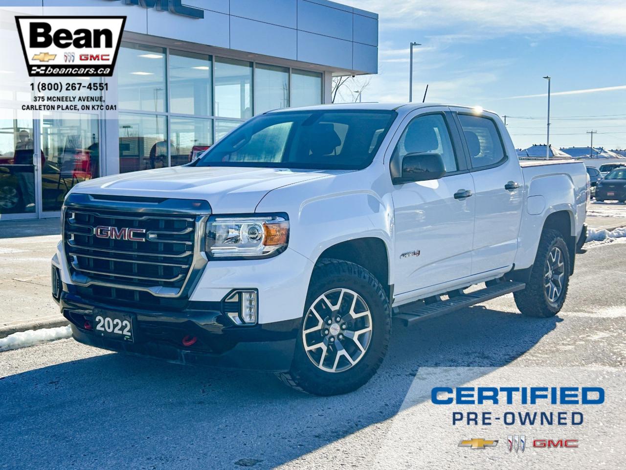 Used 2022 GMC Canyon AT4 w/Cloth 3.6L V6 4X4 AT4 SHORT BOX, HEATED FRONT SEATS, HEATED STEERING WHEEL, BOSE SOUND SYSTEM, NAVIGATION for sale in Carleton Place, ON