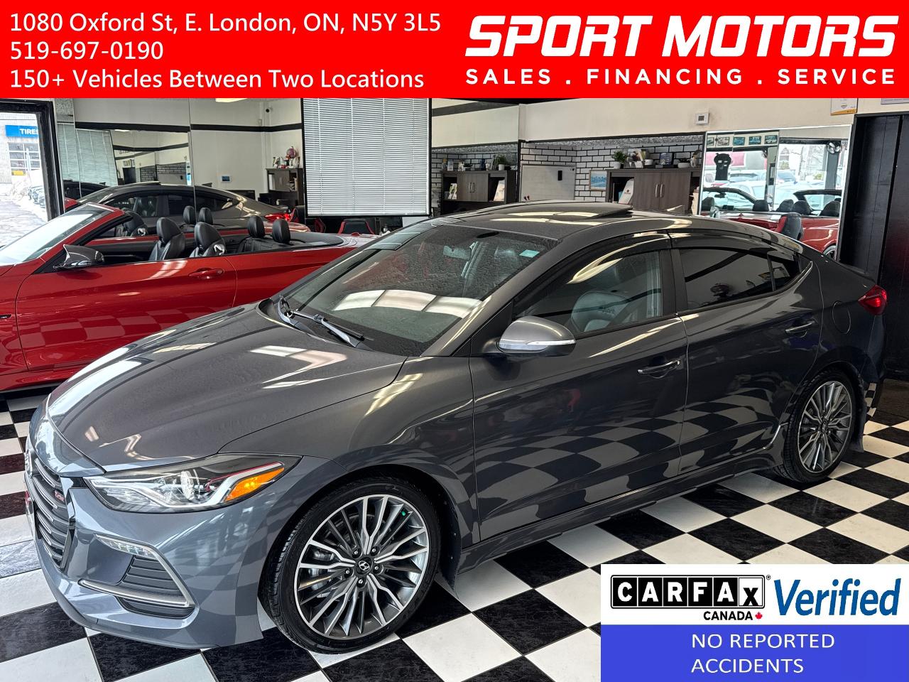 Used 2017 Hyundai Elantra SPORT Turbo DCT+CAM+Roof+Leather+ACCIDENT FREE for sale in London, ON