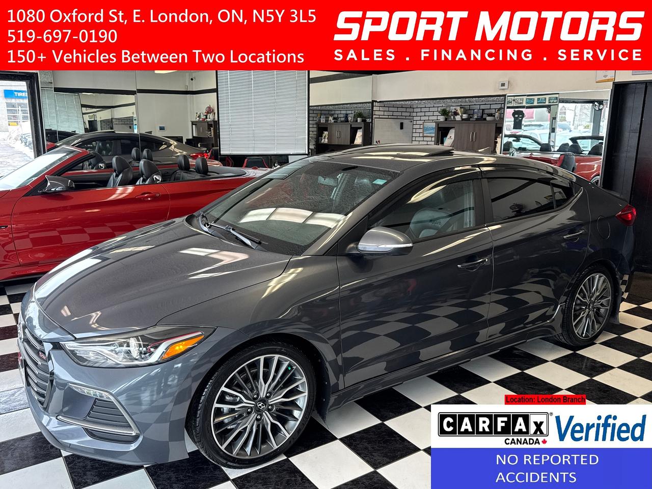 2017 Hyundai Elantra SPORT Turbo DCT+CAM+Roof+Leather+ACCIDENT FREE Photo