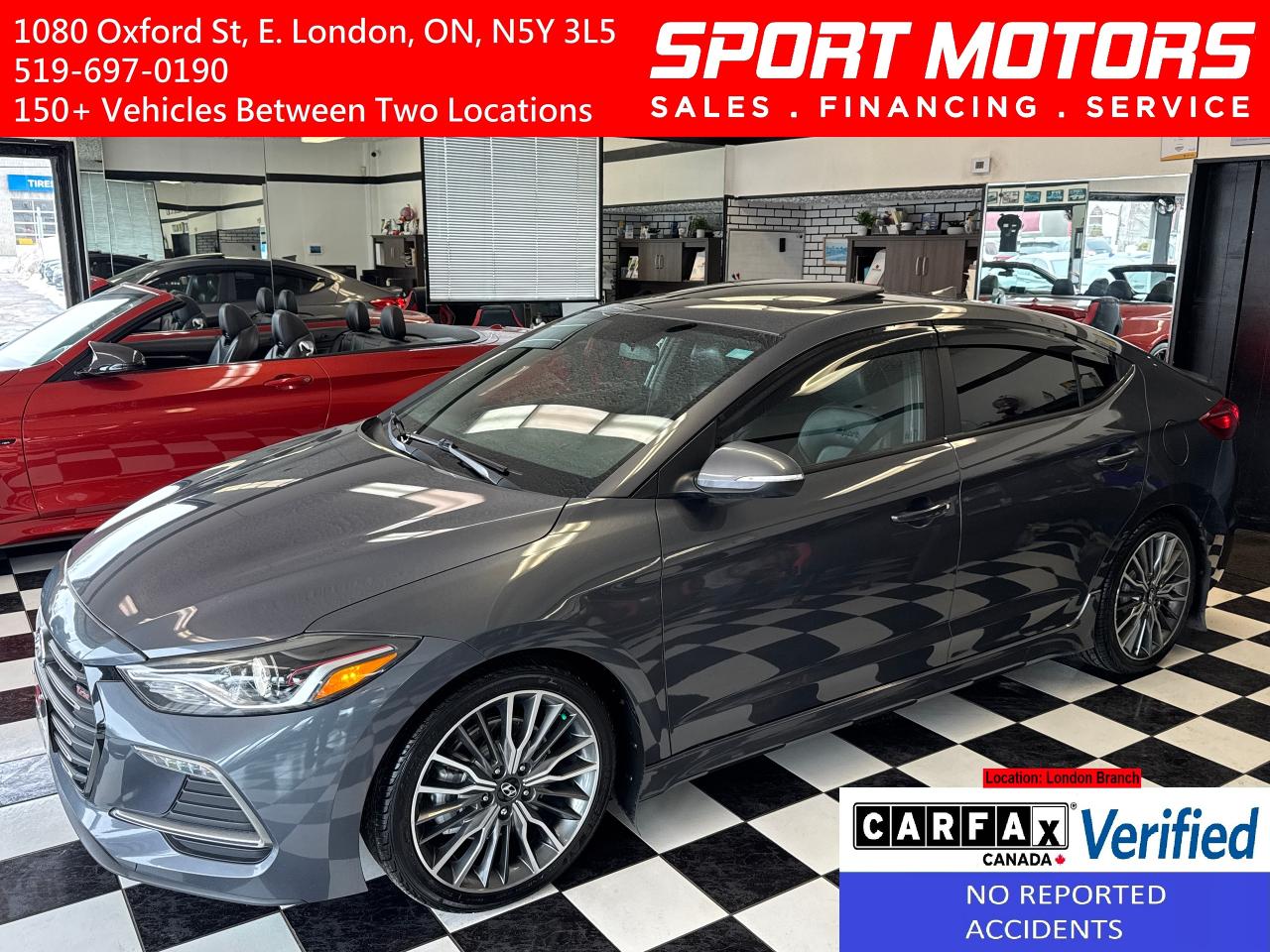 2017 Hyundai Elantra SPORT Turbo DCT+CAM+Roof+Leather+ACCIDENT FREE Photo0