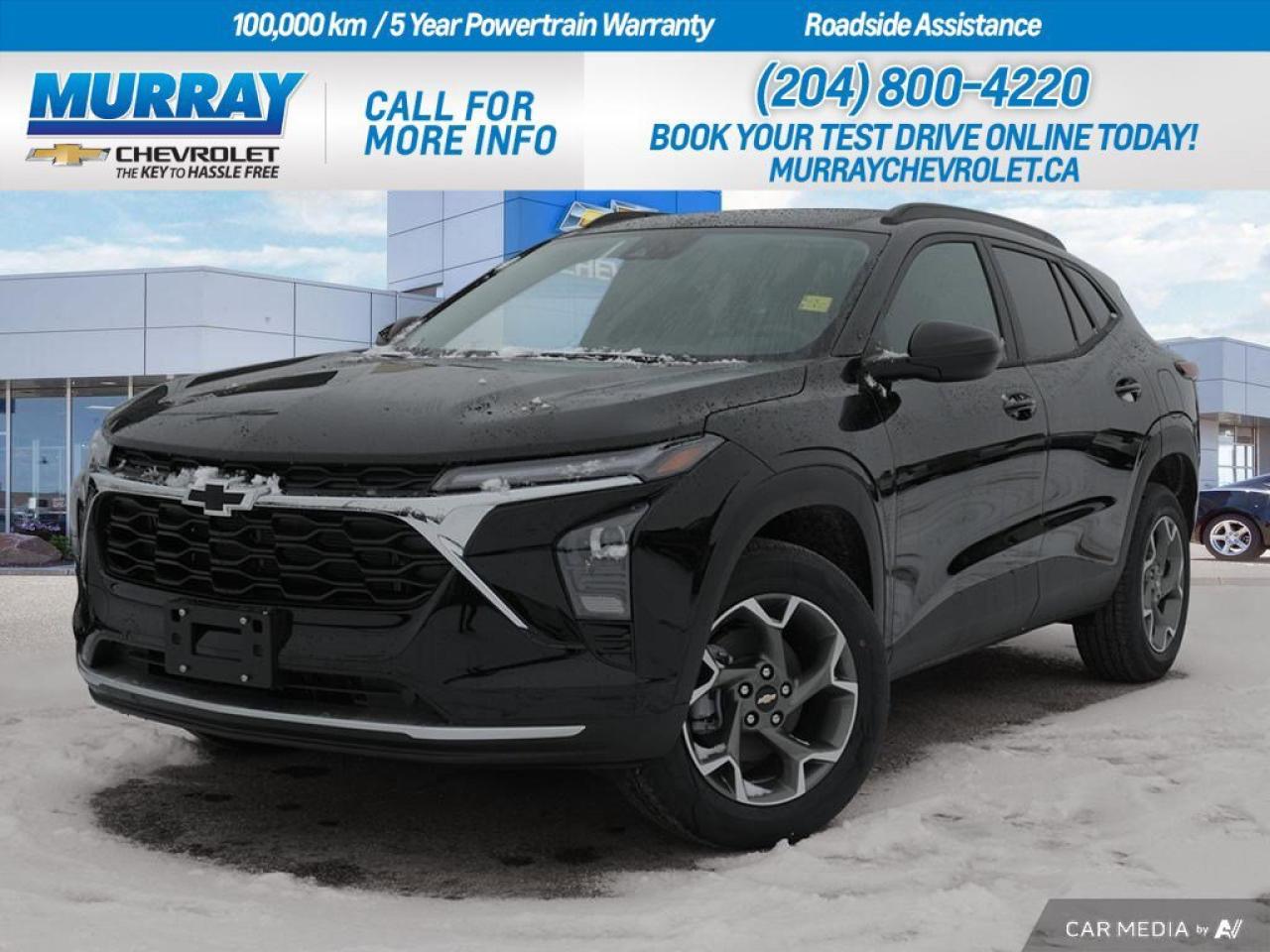 *ENGINE BLOCK HEATER* *TRANSMISSION 6-SPEED AUTOMATIC* *ENGINE ECOTEC 1.2L TURBO DOHC DI WITH VARIABLE VALVE TIMING (VVT)*  The 2025 Chevrolet Trax LT is perfectly suited for life in Winnipeg and the surrounding area, offering an exceptional blend of comfort and functionality. With its ECOTEC 1.2L Turbo engine, youll experience a spirited drive that is both efficient and responsive. The seamless 6-speed automatic transmission ensures smooth handling, making every journey a pleasure.  This sport utility vehicle is built to handle the diverse conditions of our region, from city streets to open prairies. The Mosaic Black Metallic finish, complemented by eye-catching black bowtie emblems, gives the Trax a sleek and stylish appearance. The premium synthetic seats and heated front seats offer comfort during the chilly winters, while features like lane keeping assist and blind spot monitoring provide peace of mind on the road.  The Trax LT is equipped with a host of modern conveniences, including smart device integration and a WiFi hotspot, keeping you connected wherever you go. The adaptive cruise control and front collision warning systems enhance safety, while the heated steering wheel adds a touch of luxury to your driving experience. With its cargo-friendly design and versatile interior, the Trax is ready for all your adventures in and around Winnipeg.  Dealer Permit #1740