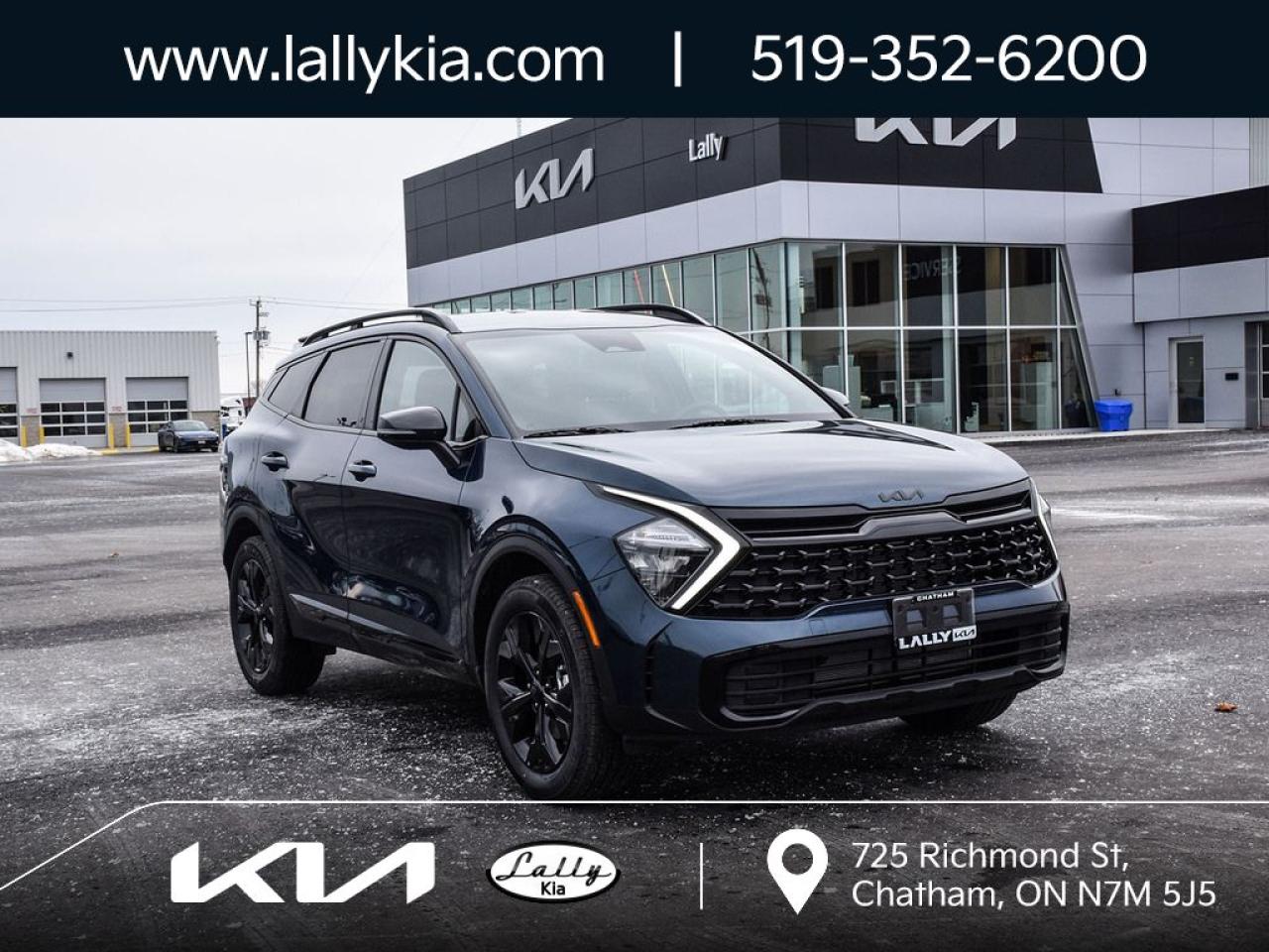 New 2025 Kia Sportage X-Line AWD|PANORAMIC SUNROOF|APPLE CARPLAY & ANDROID AUTO CONNECTIVITY|AIR COOLED FRONT SEATS|HEATED REAR SEATS|SYNTHETIC LEATHER UPHOLSTERY|HEATED FRONT SEATS|HEATED STEERING WHEEL|SMART POWER LIFTGATE for sale in Chatham, ON