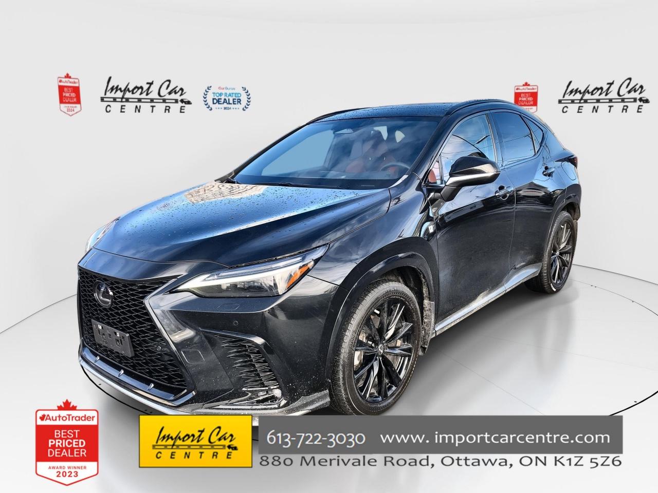 Used 2022 Lexus NX 350 F SPORT 2, LEATHER, PANO. ROOF, Qi WIRELESS CHARGI for sale in Ottawa, ON