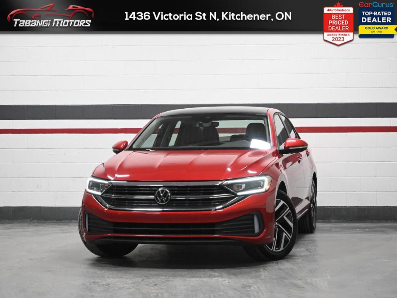 <b>Low Mileage, Apple Carplay, Android Auto, Leather, Digital Dash, Beats Audio, Ambient Lighting, Navigation, Sunroof, Heated & Cooled Seats, Rear Heated Seats, Heated Steering Wheel, Blind Spot Monitor, Adaptive Cruise, Front Assist, Lane Assist, Remote St</b><br>  Tabangi Motors is family-owned and operated for over 20 years and is a trusted member of the UCDA. Our goal is not only to provide you with the best price, but, more importantly, a quality, reliable vehicle and the best customer service. Serving the Kitchener area, Tabangi Motors is your premier retailer of pre-owned vehicles. Our dedicated sales staff and top-trained technicians are here to make your auto shopping experience fun, easy, and financially advantageous. Please utilize our various online resources and allow our excellent network of people to put you in your ideal car, truck, or SUV today! <br><br>Tabangi Motors treats the needs of each customer with paramount concern. We know that you have high expectations, and as a car dealer, we enjoy the challenge of meeting and exceeding those standards every time. Allow us to demonstrate our commitment to excellence! Call us at 905-670-3738 or email us at customercare@tabangimotors.com to book an appointment. <br><hr></hr>CERTIFICATION: Have your new pre-owned vehicle certified at Tabangi Motors! We offer a full safety inspection exceeding industry standards, including oil change and professional detailing before delivery. Vehicles are not drivable if they are not certified. The certification package is available for $595 on qualified units (Certification is not available on vehicles marked As-Is). All trade-ins are welcome. Taxes and licensing are extra.<br><hr></hr><br> <br>   Class-leading comfort and spotless reliability are assured with the German-engineered 2024 Volkswagen Jetta. This  2024 Volkswagen Jetta is for sale today in Kitchener. <br> <br>Built for unbeatable value, practicality, and absolute capability, this 2024 Jetta features a stylish front end with chiseled body lines that flow into a handsomely redesigned rear end. The interior is graced with an abundance of ergonomic cues with a host of safety, infotainment, and comfort-oriented technology. Engineered to deliver efficiency and unrivalled versatility in the urban environment, this 2024 Volkswagen Jetta is an outstanding compact sedan with impressive day-to-day potential.This low mileage  sedan has just 9,002 kms. Its  red in colour  . It has a 8 speed automatic transmission and is powered by a  158HP 1.5L 4 Cylinder Engine.  This vehicle has been upgraded with the following features: Air, Rear Air, Tilt, Cruise, Power Windows, Power Locks, Power Mirrors. <br> <br>To apply right now for financing use this link : <a href=https://kitchener.tabangimotors.com/apply-now/ target=_blank>https://kitchener.tabangimotors.com/apply-now/</a><br><br> <br/><br><hr></hr>SERVICE: Schedule an appointment with Tabangi Service Centre to bring your vehicle in for all its needs. Our licensed technicians and repair facility offer the highest-quality services at the most competitive prices. All work is manufacturer warranty approved and comes with a 2-year parts and labour warranty. Start saving hundreds of dollars by servicing your vehicle with Tabangi. Call us at 905-670-8100 or follow this link to book an appointment today! PRICE: Everyone deserves the best price on their new pre-owned vehicle without uncomfortable negotiations. By constantly monitoring the market and adjusting our prices below the market average, you can buy confidently knowing you are getting the best price possible! No haggle pricing. No pressure. Why pay more somewhere else?<br><hr></hr>WARRANTY: This vehicle qualifies for an extended warranty with different terms and coverages available. Dont forget to ask for help choosing the right one for you.<br><hr></hr>FINANCING: No credit? New to the country? Bankruptcy? Consumer proposal? Collections? You dont need good credit to finance a vehicle. Bad credit is usually good enough. Give our finance and credit experts a chance to get you approved and start rebuilding credit today!<be> o~o